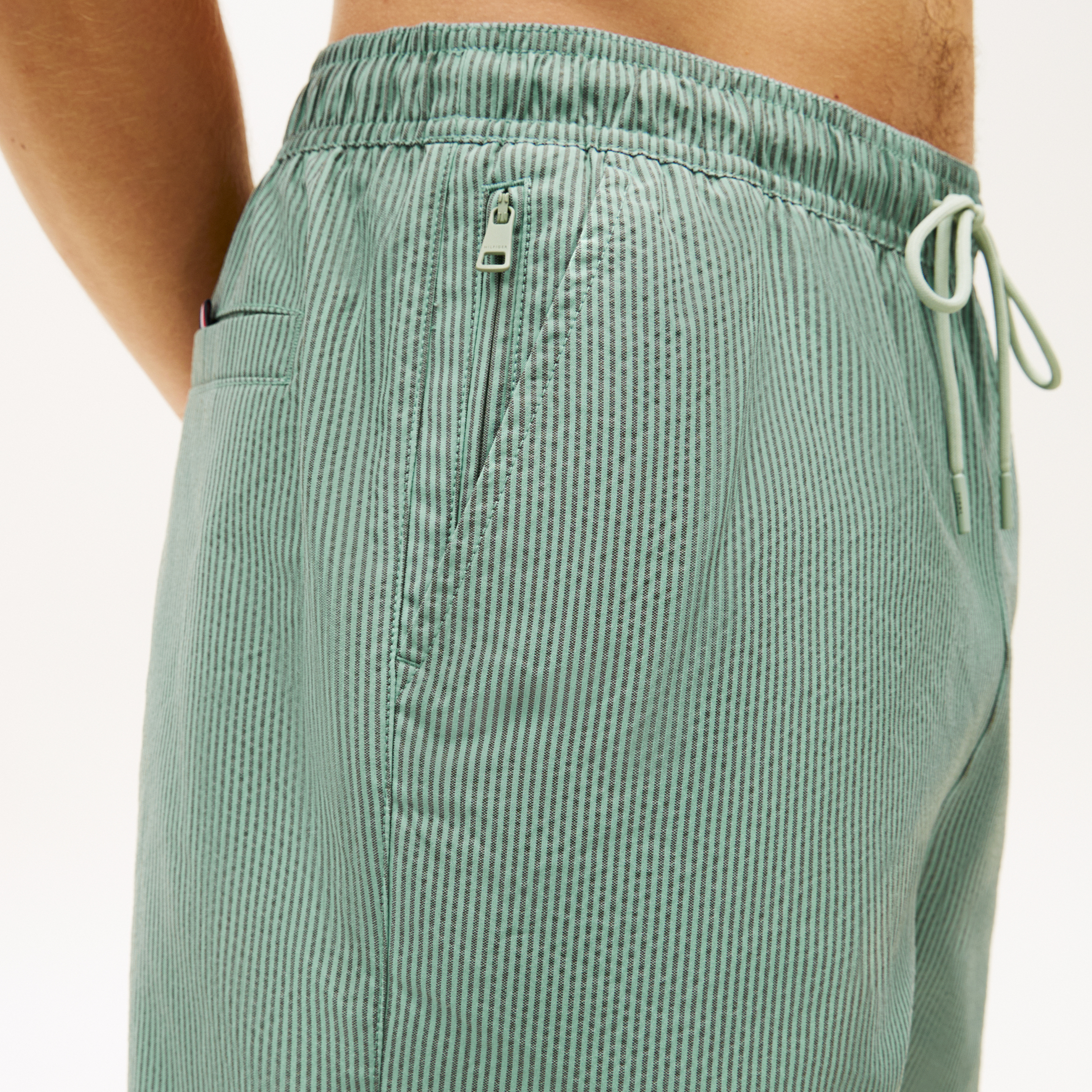 Tommy Hilfiger | Zelené pruhované plavkové šortky - 5