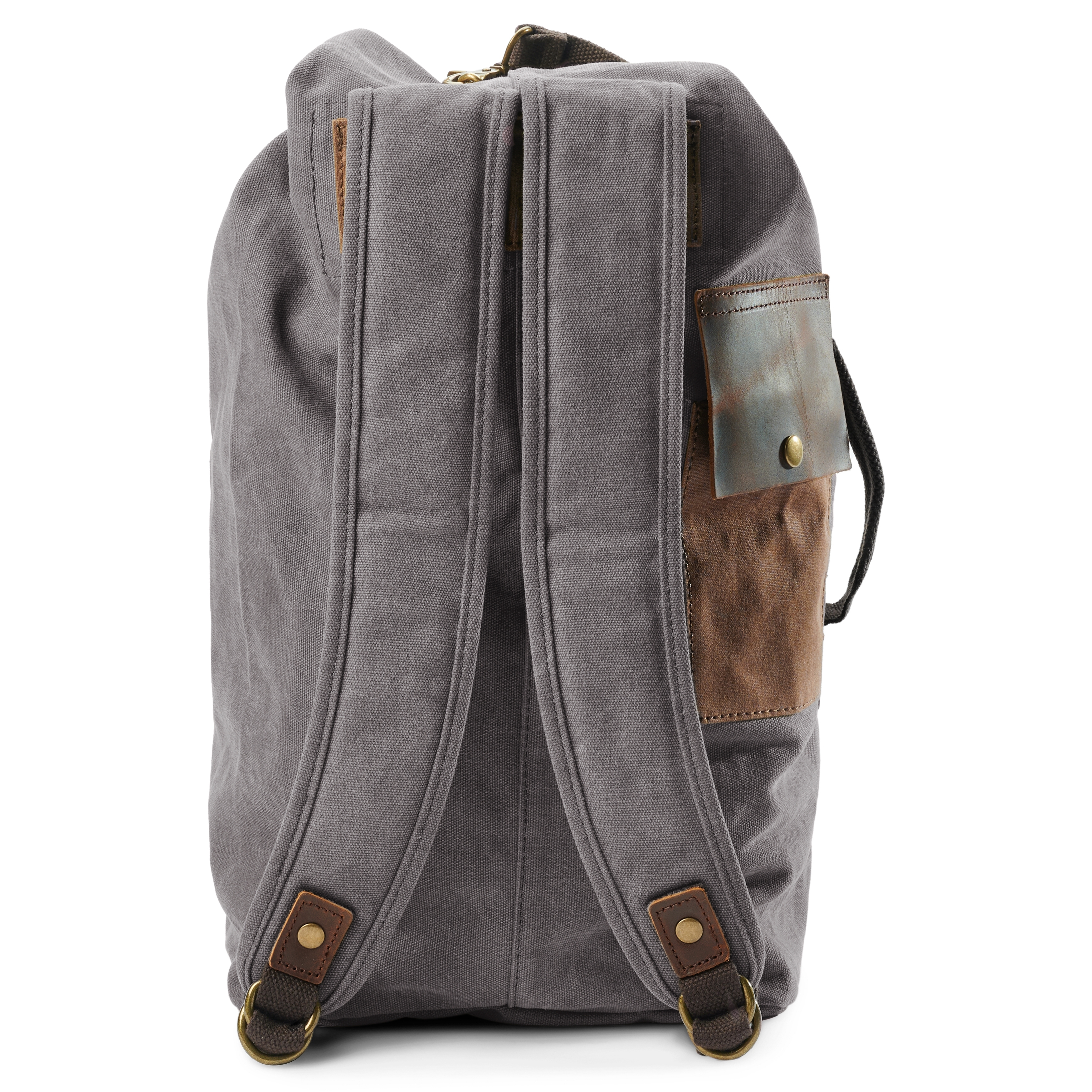 Grauer Canvas-Rucksack im Vintage-Stil - 6