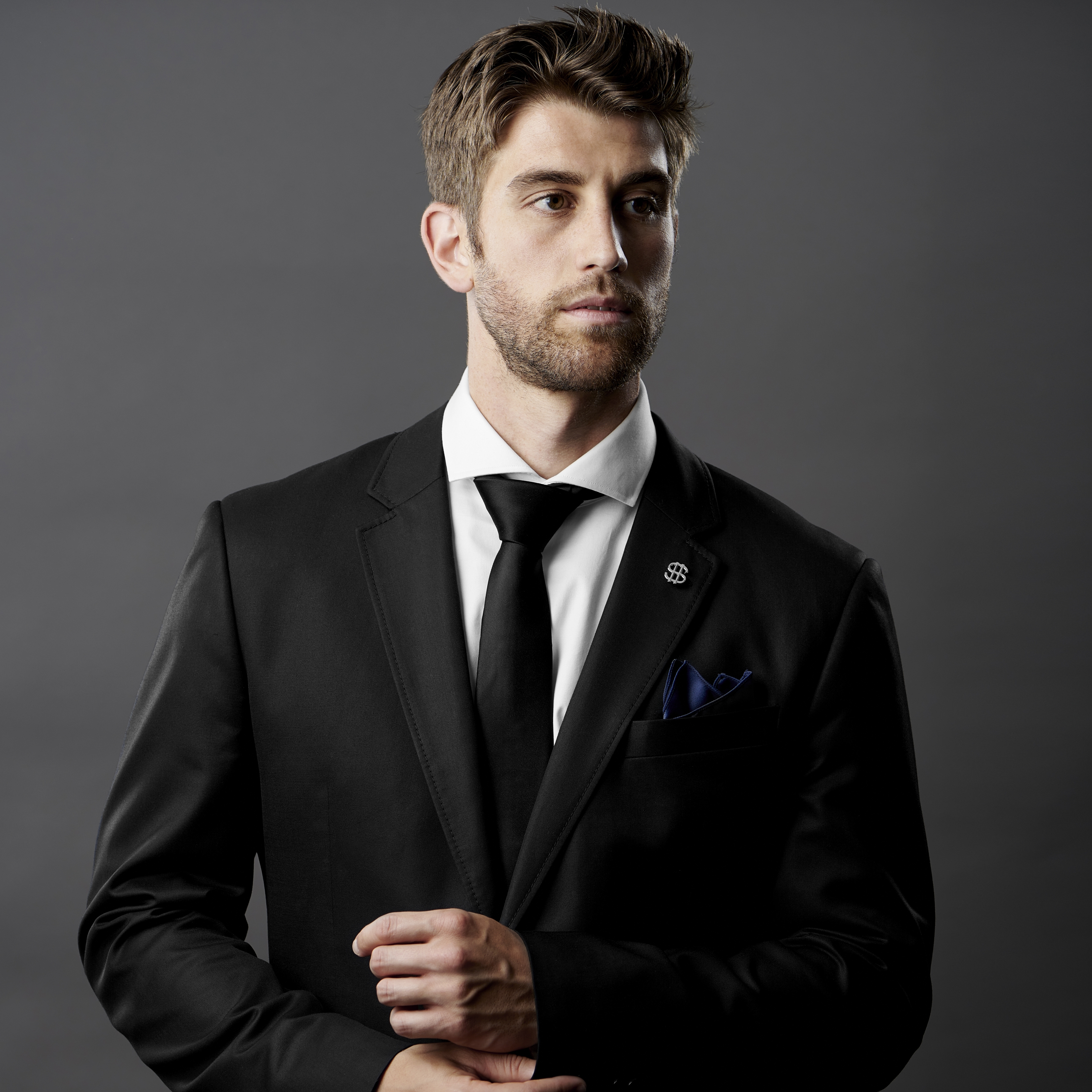 Srebrzysta szpilka do klapy w kształcie dolara - 6