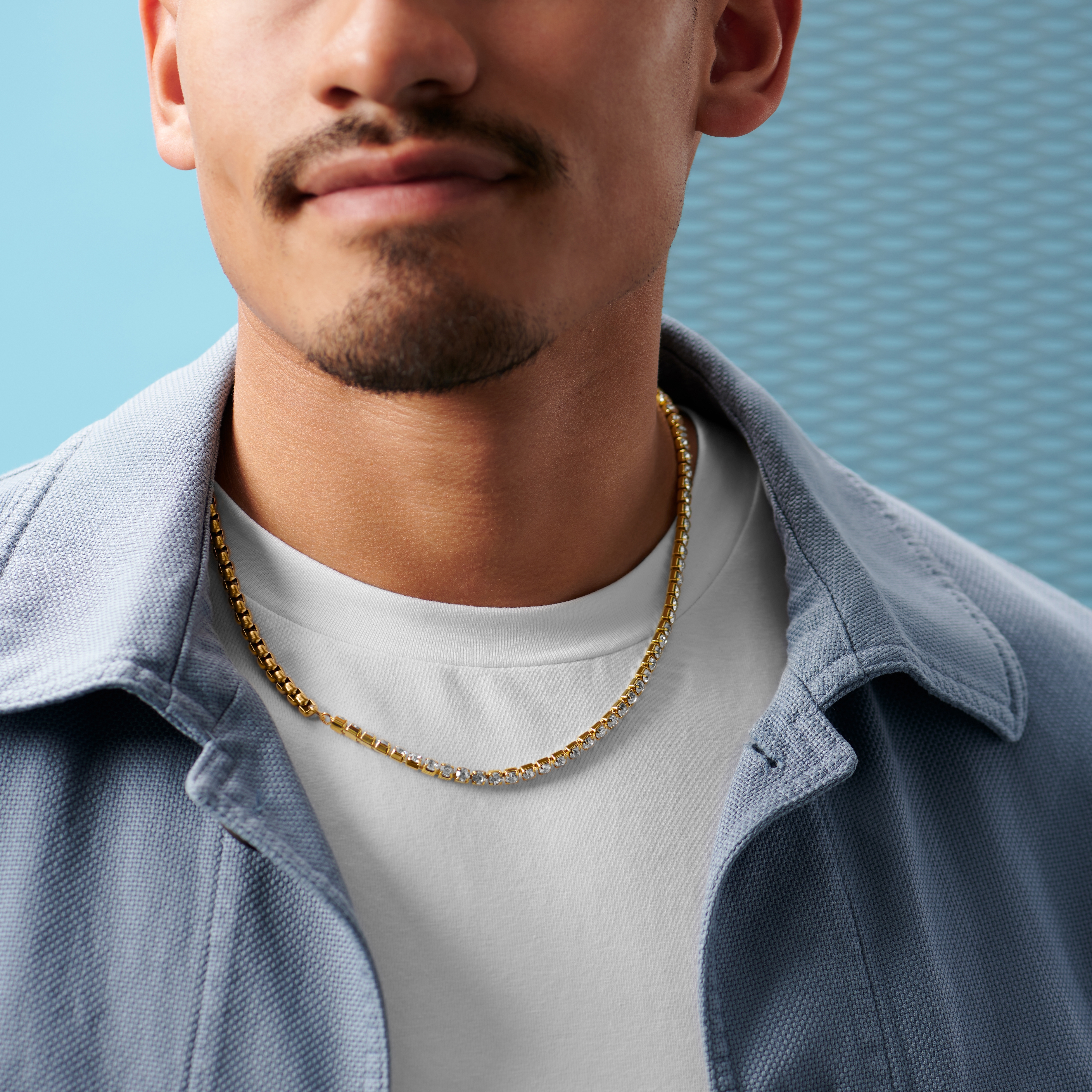 Colt Amager Gullfarget Halskjede med Glassdiamanter - 5