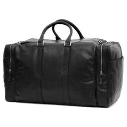 Montreal Large Black Leather Weekender Bag
