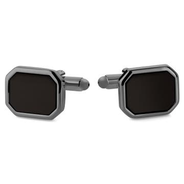 Octagonal Gunmetal Black Cufflinks with Onyx inlay Octagonal Gunmetal Black Cufflinks with Onyx inlay