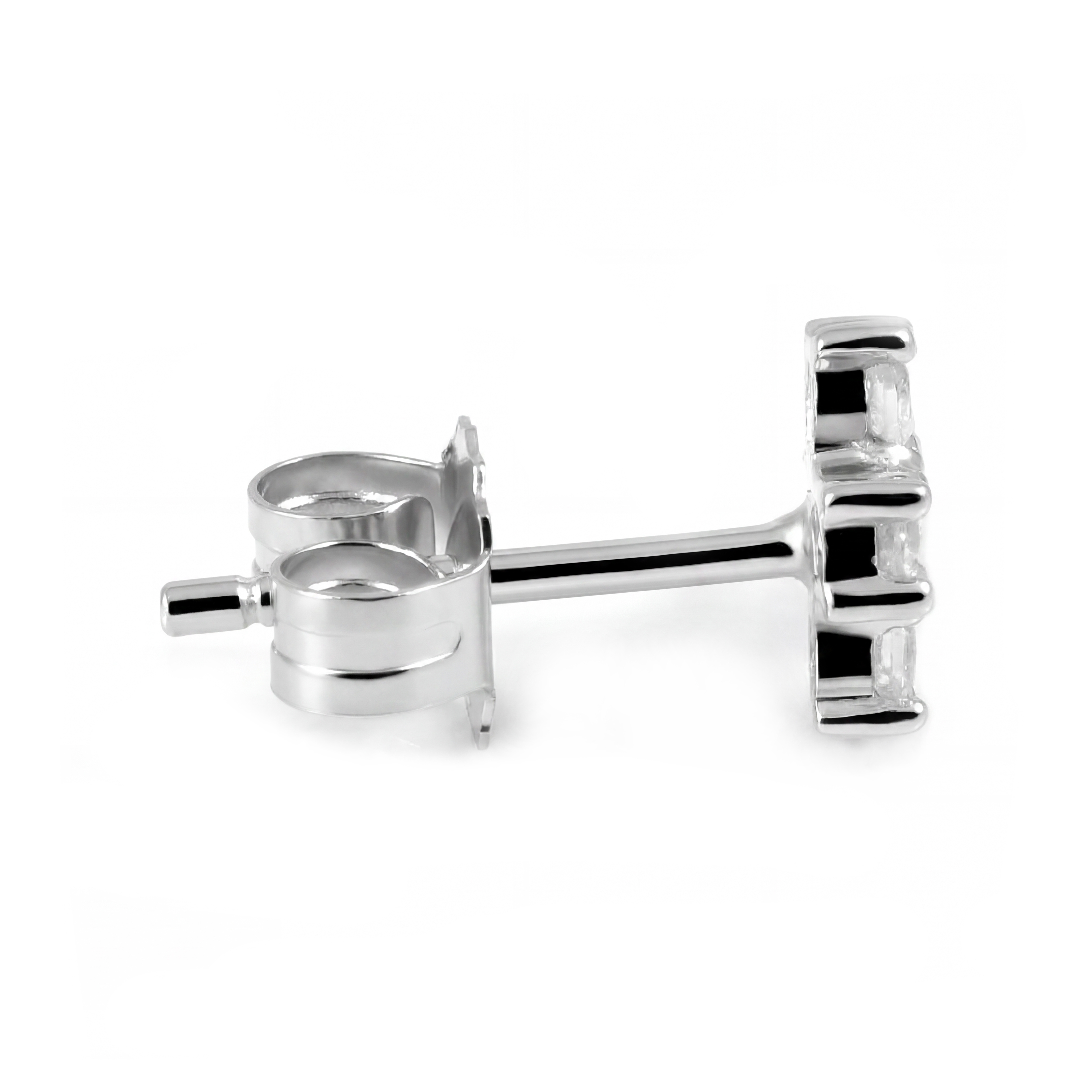 Lucid | 925 Sterlingsølv Zirkonia Kors Ørering - 6 mm - 2