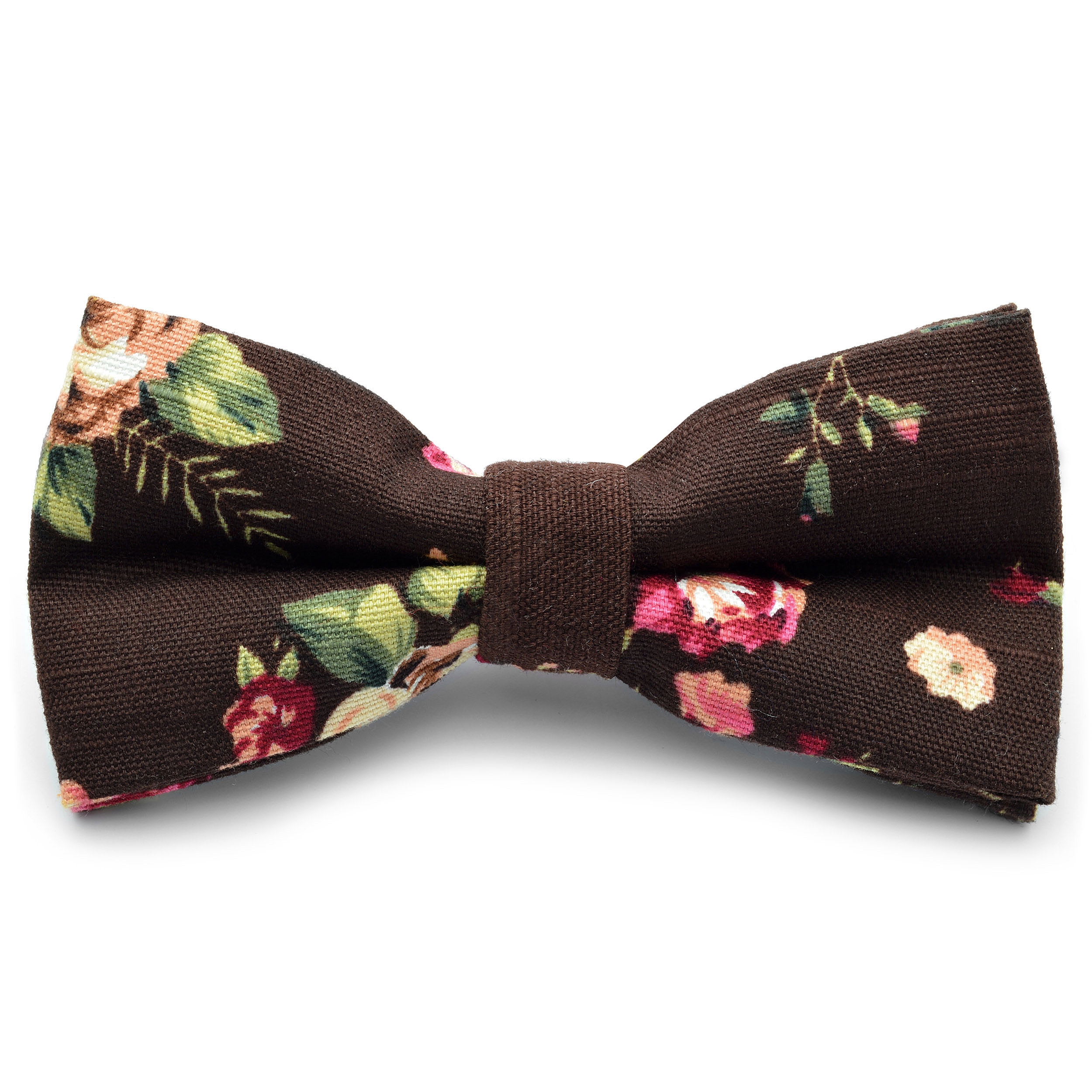 Pajarita floral marrón - 1