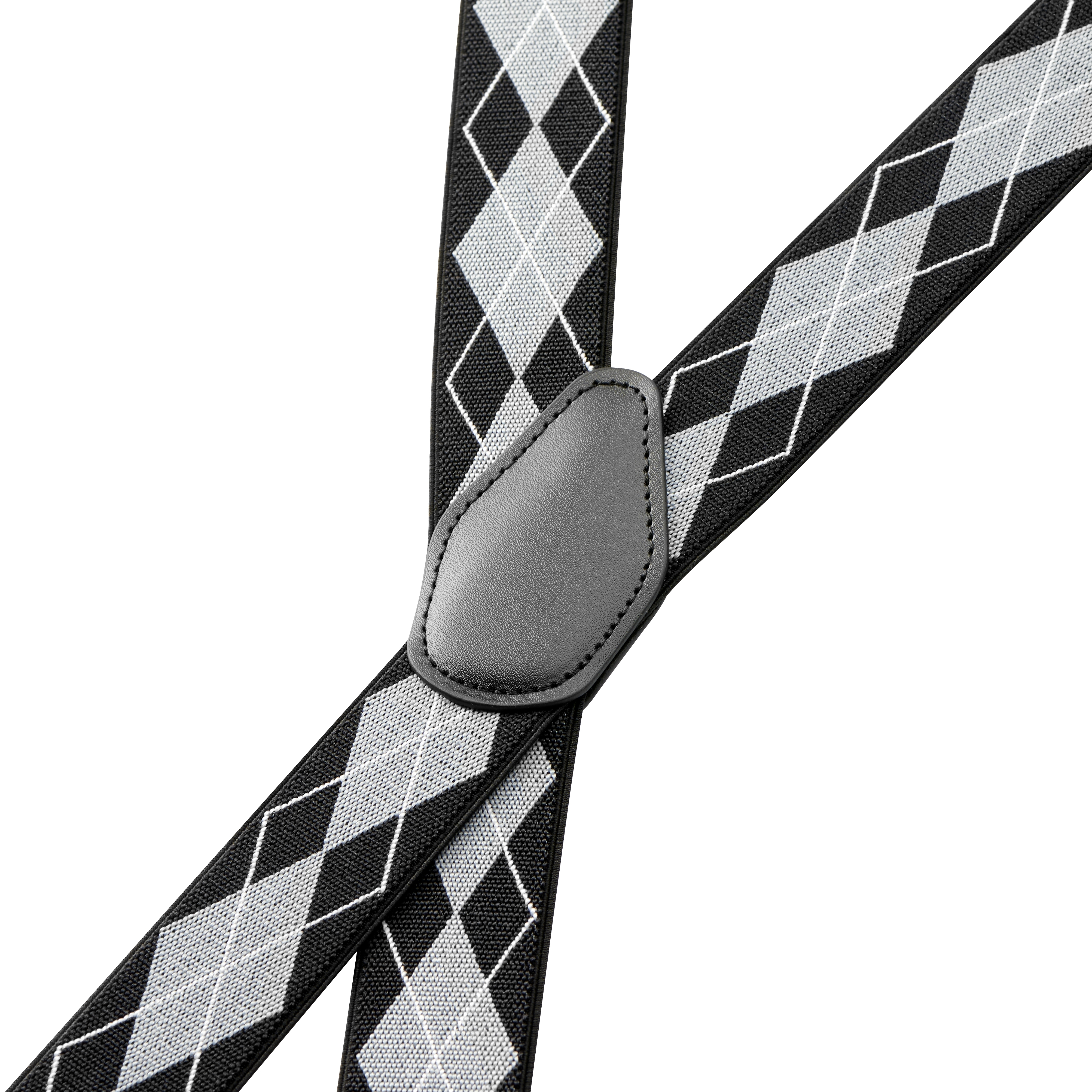 Vexel | Grey Large Diamond-Patterned X-back Braces - 2