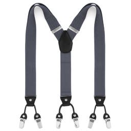 Wide Smoke Grey Clip-On Suspenders