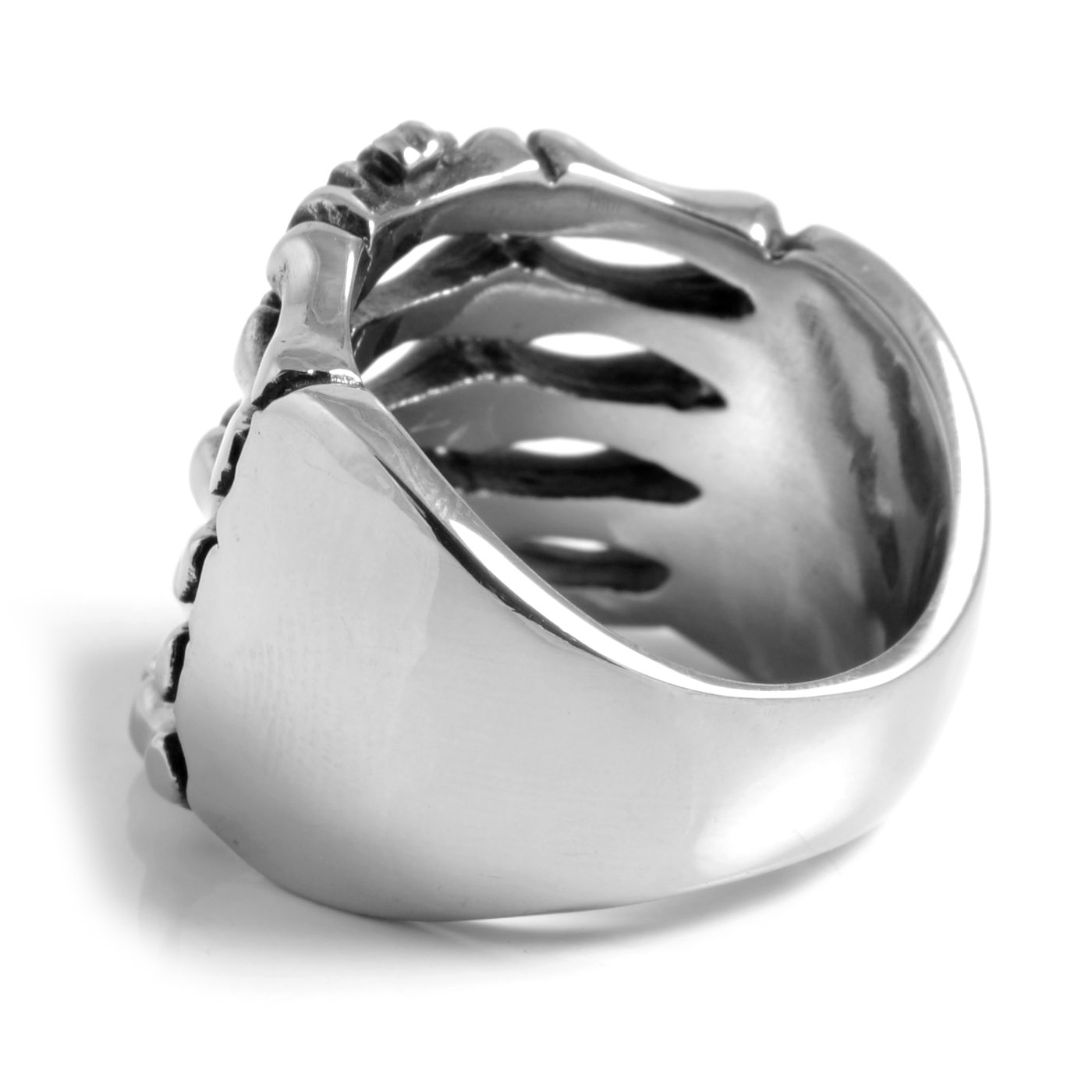 Gedetailleerde Stalen Skeletring  - 3