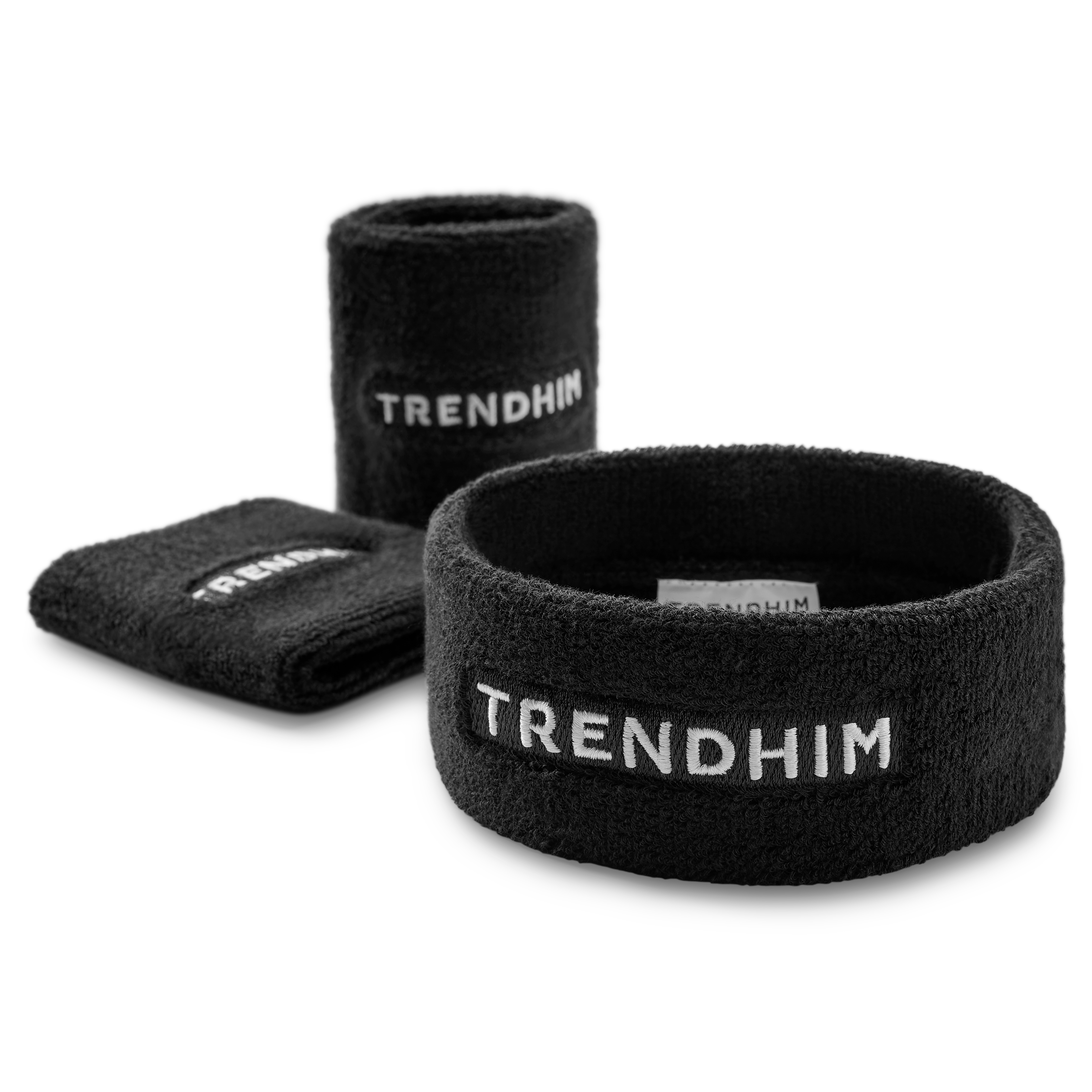 Black Sweatband Set | Headband and Wristband - 2