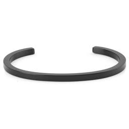 Thin Black Stainless Steel Cuff Bracelet