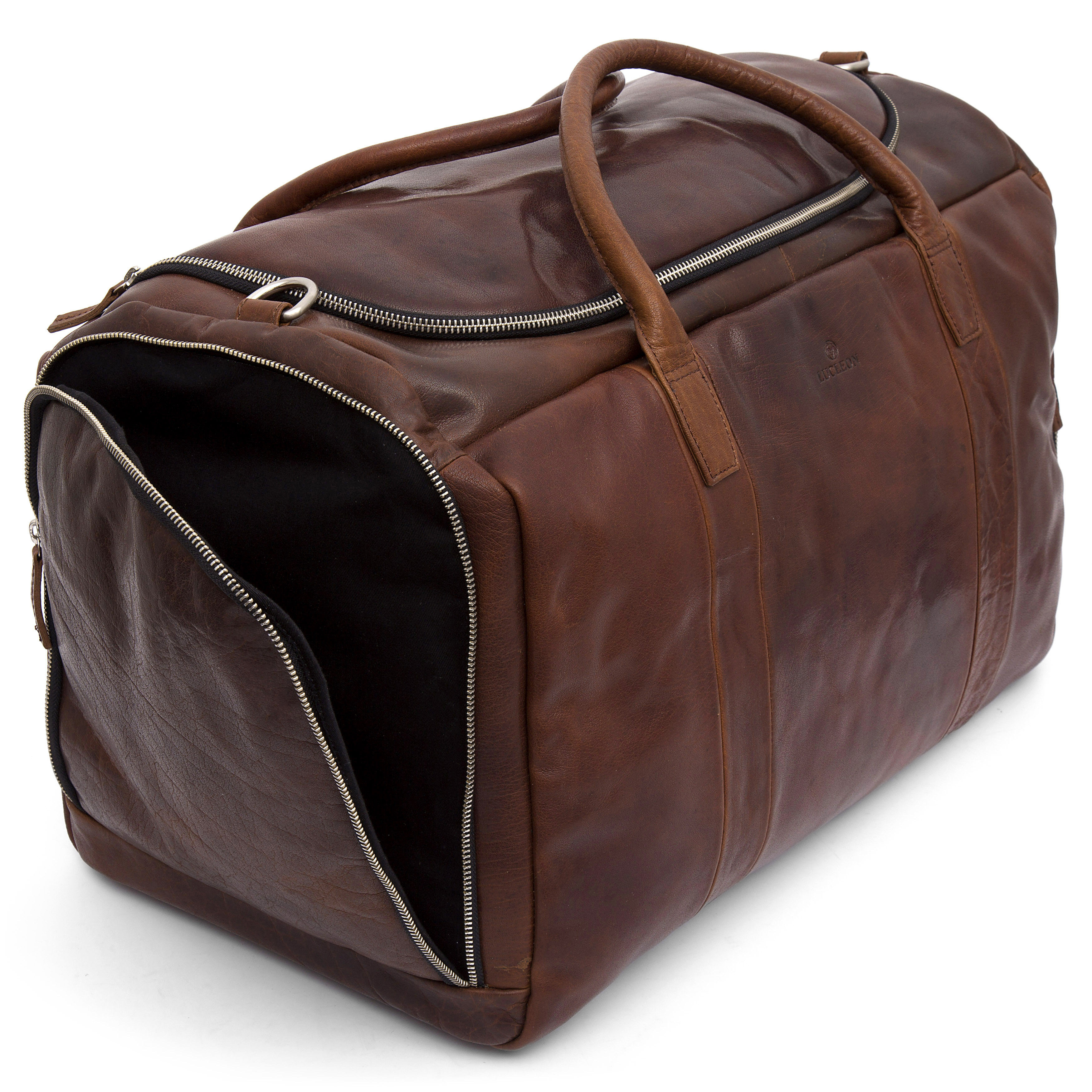 Montreal Large Tan Leather Duffel Bag - 10