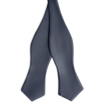 Graphite Self-Tie Grosgrain Diamond Tip Bow Tie