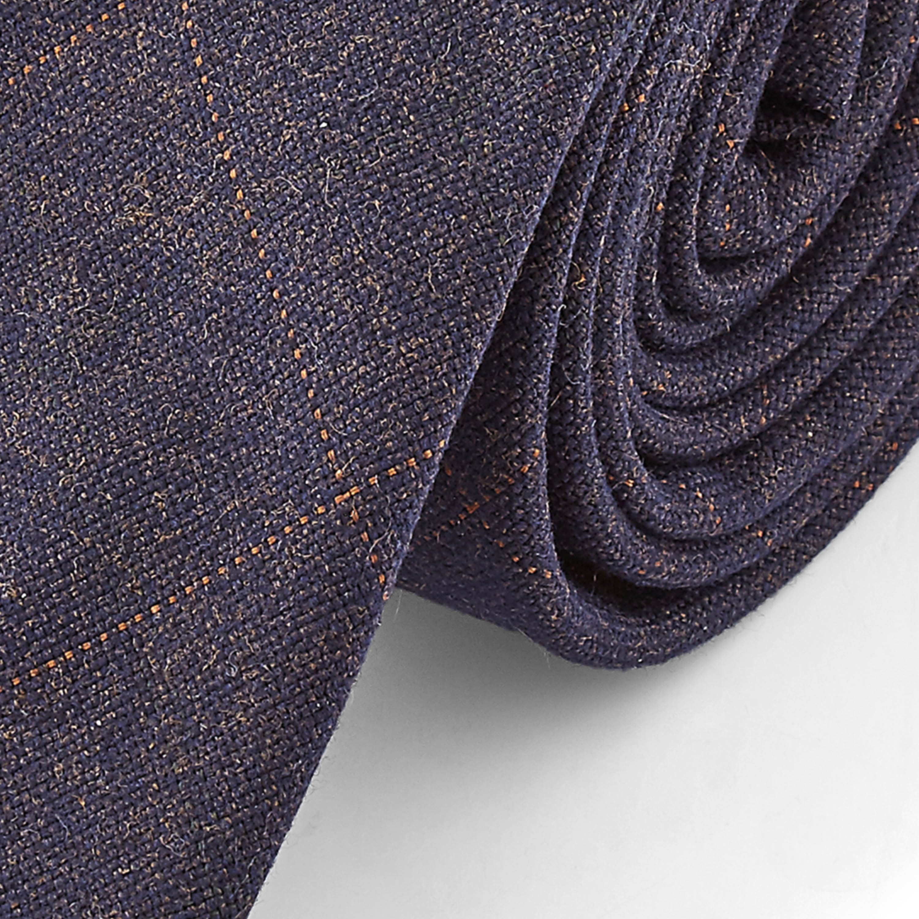 Blue Chequered Cotton Necktie - 2