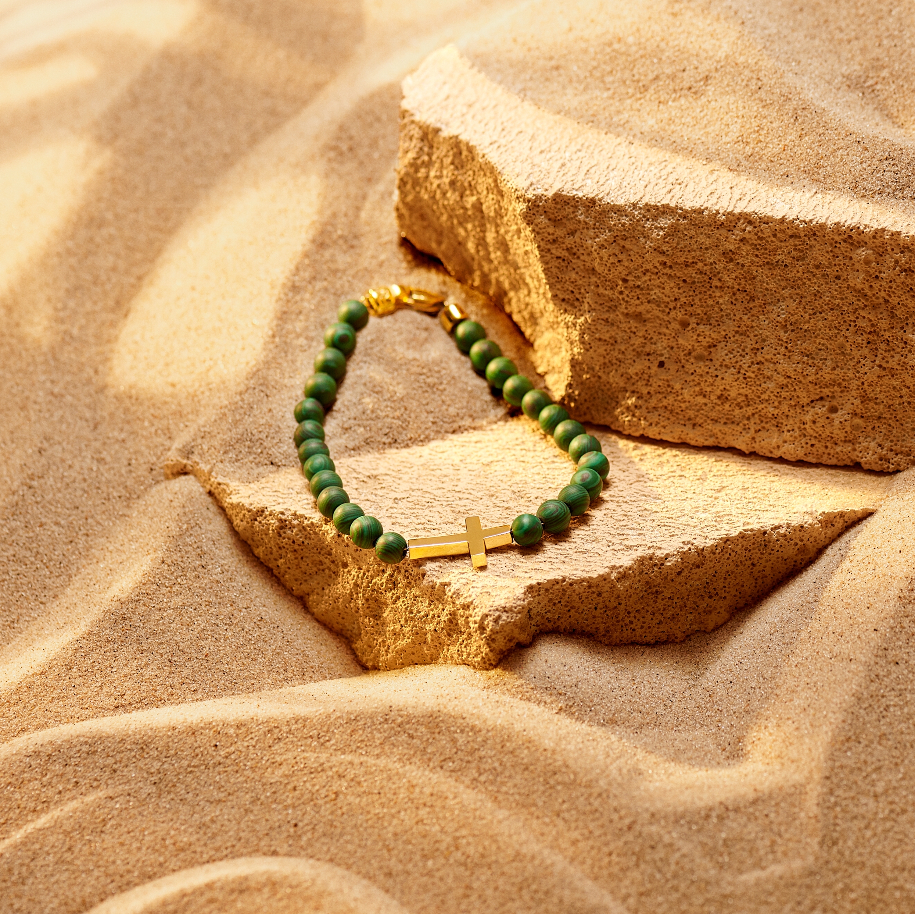 Unity | Bracciale con croce in Malachite - 2