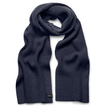Arctic | Navy Rib Knitted Wool Blend Scarf Arctic | Navy Rib Knitted Wool Blend Scarf