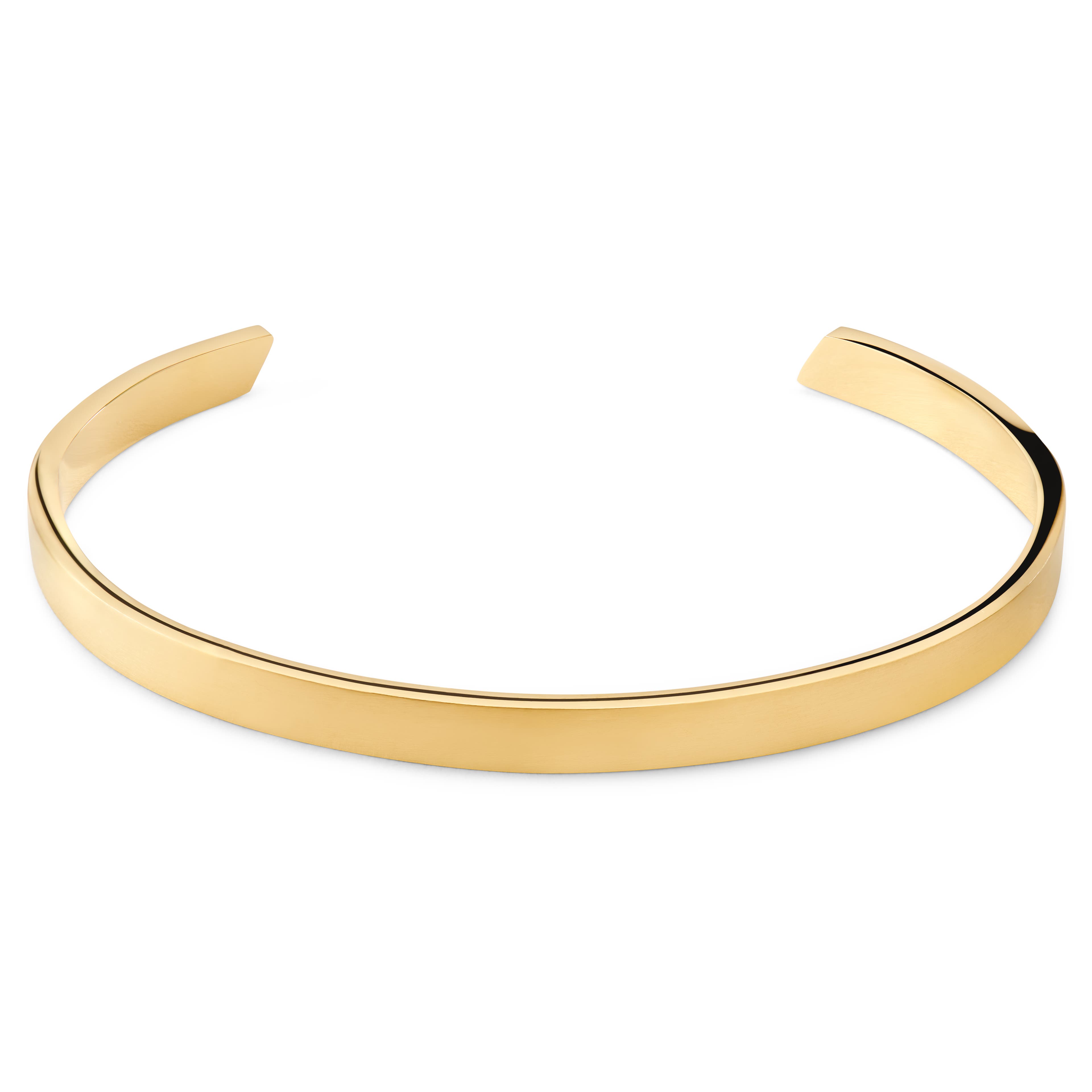 5 mm Matte Gold-Tone Adjustable Stainless Steel Cuff Bracelet 5 mm Matte Gold-Tone Adjustable Stainless Steel Cuff Bracelet