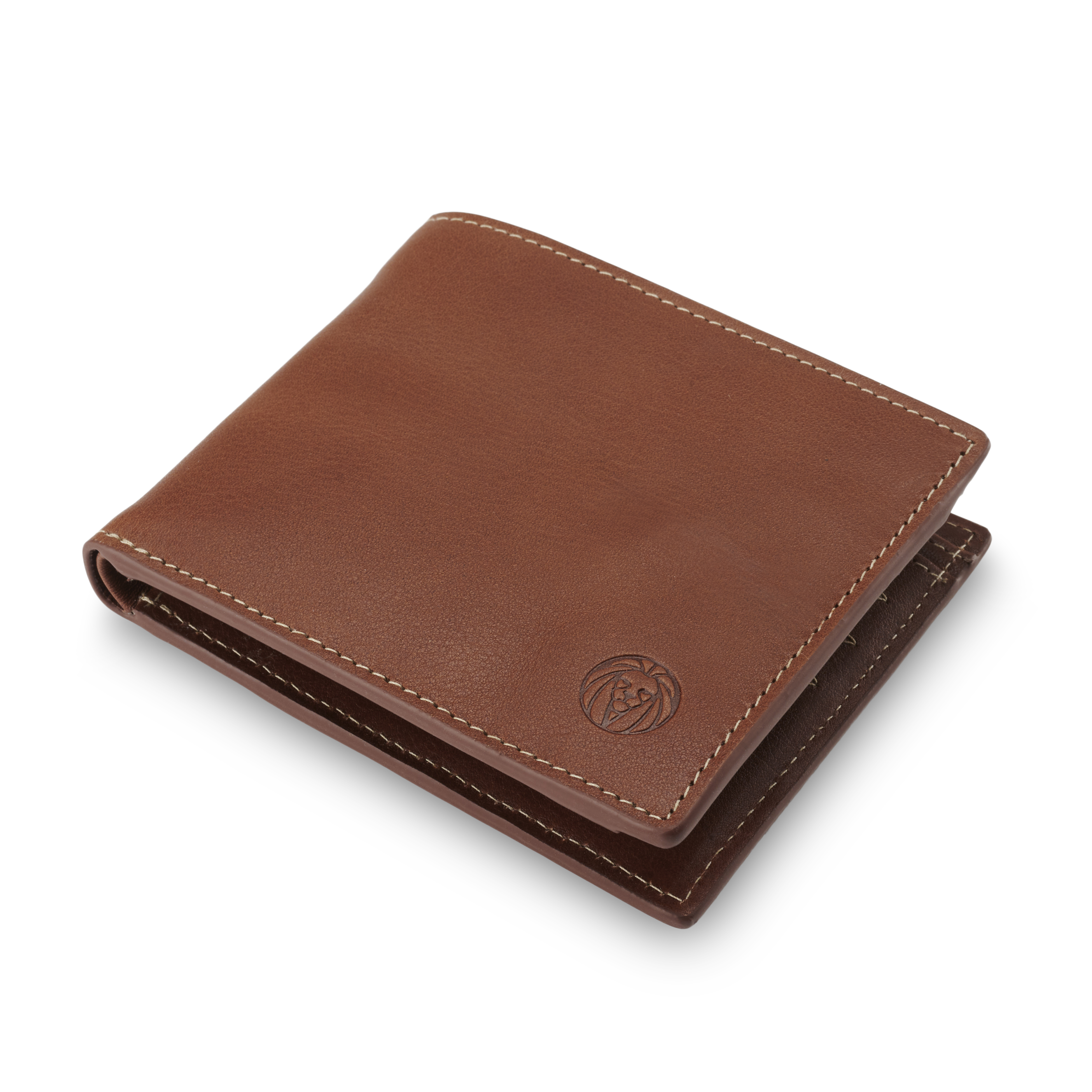 Portefeuille en cuir havane Fabi  - 8
