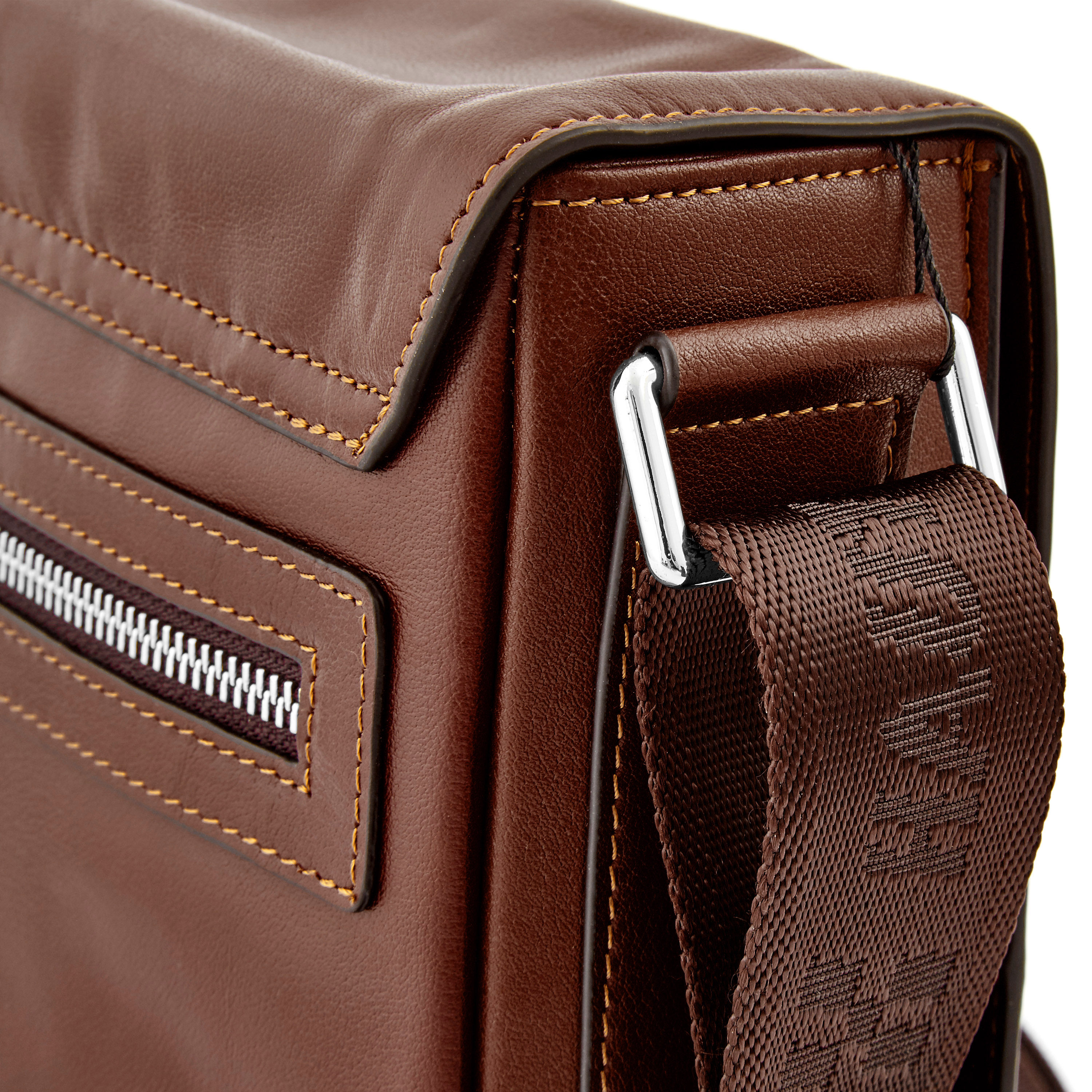 Hautton Braune Leder Umhängetasche - 7