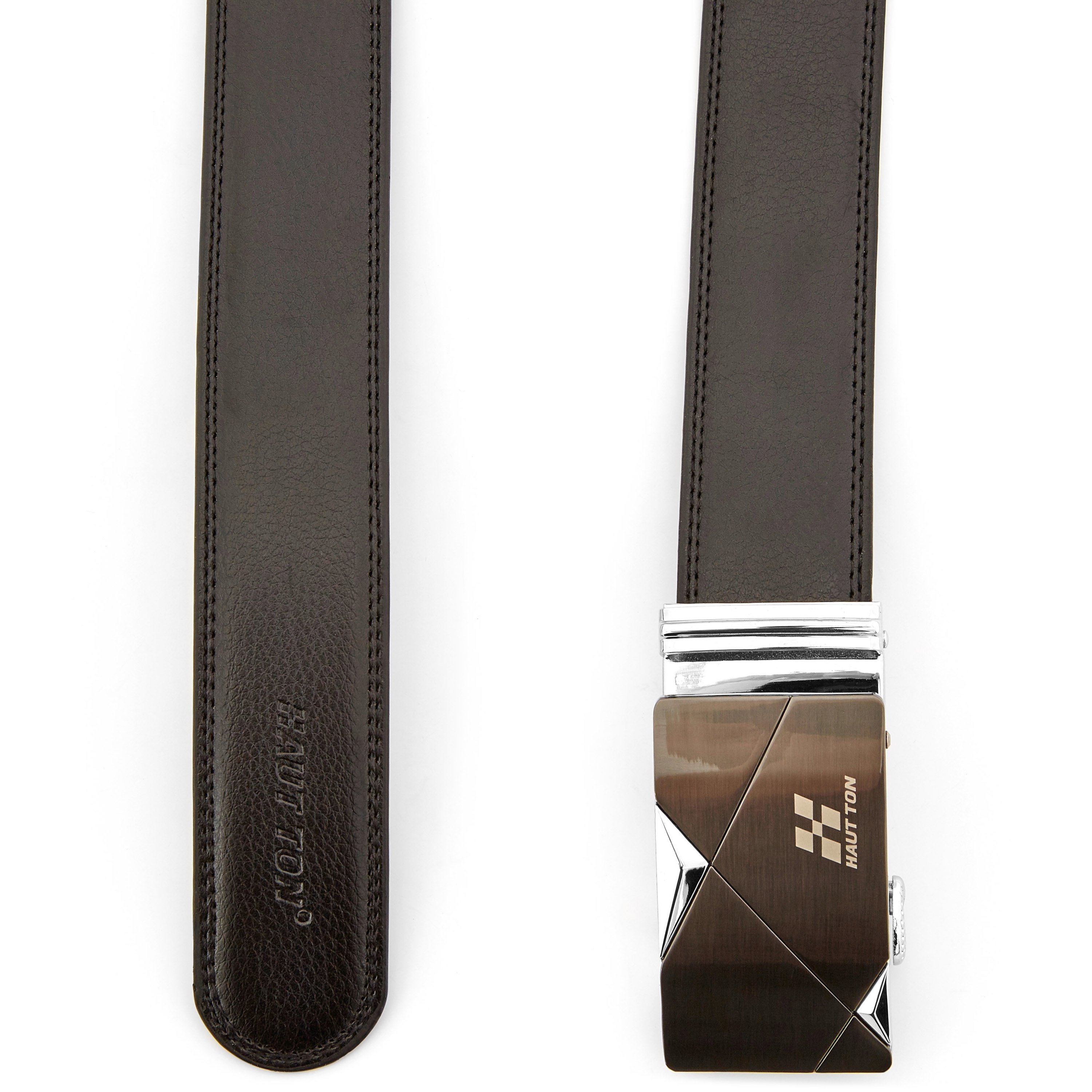Chrome Criss-Cross Leather Belt - 2