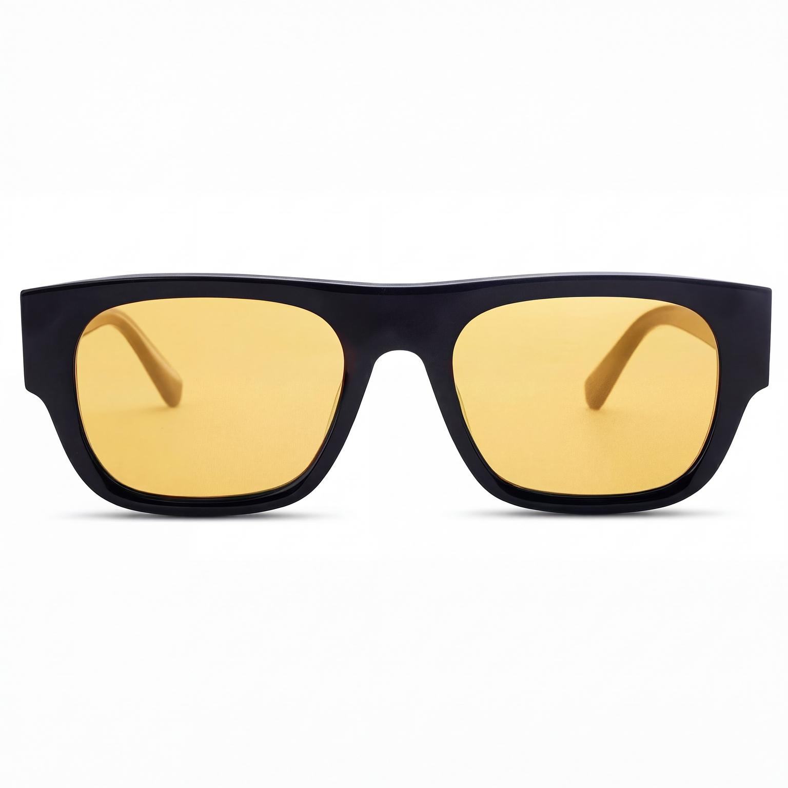Spectrum | Schwarze & gelbe rechteckige Sonnenbrille Spectrum | Schwarze & gelbe rechteckige Sonnenbrille