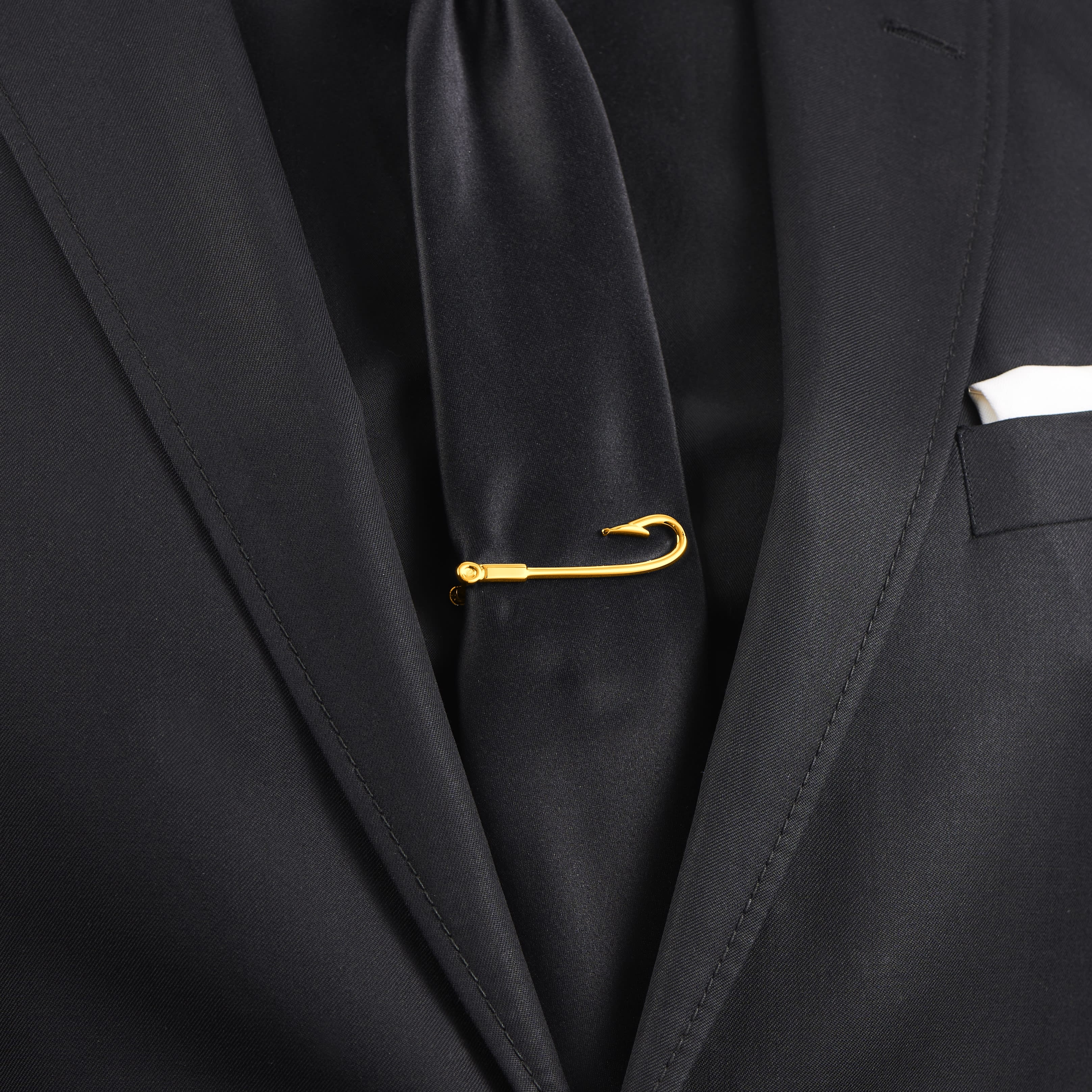 Goldene Kurze Angelhaken Krawattenklammer - 4