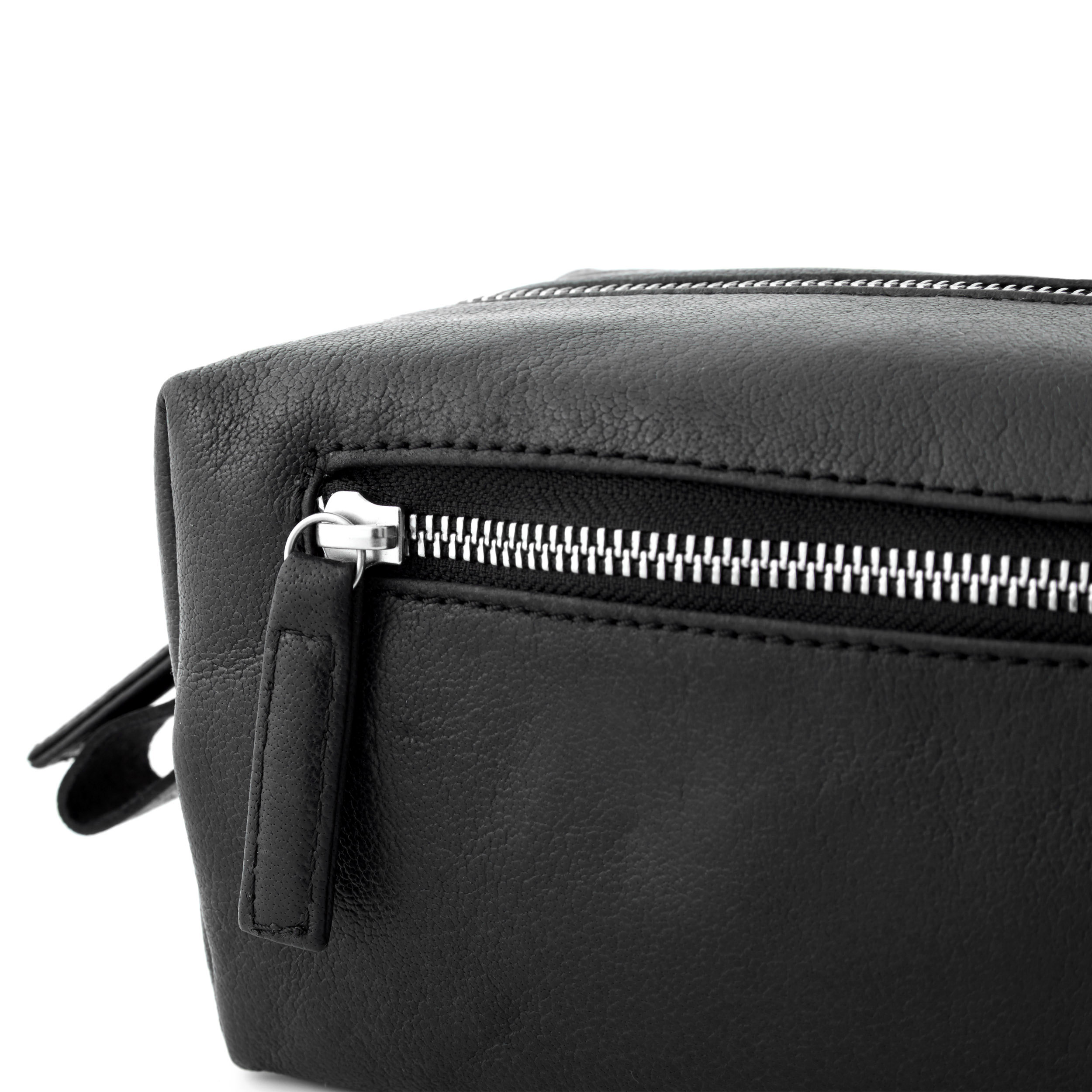 Black California Leather Wash Bag - 4