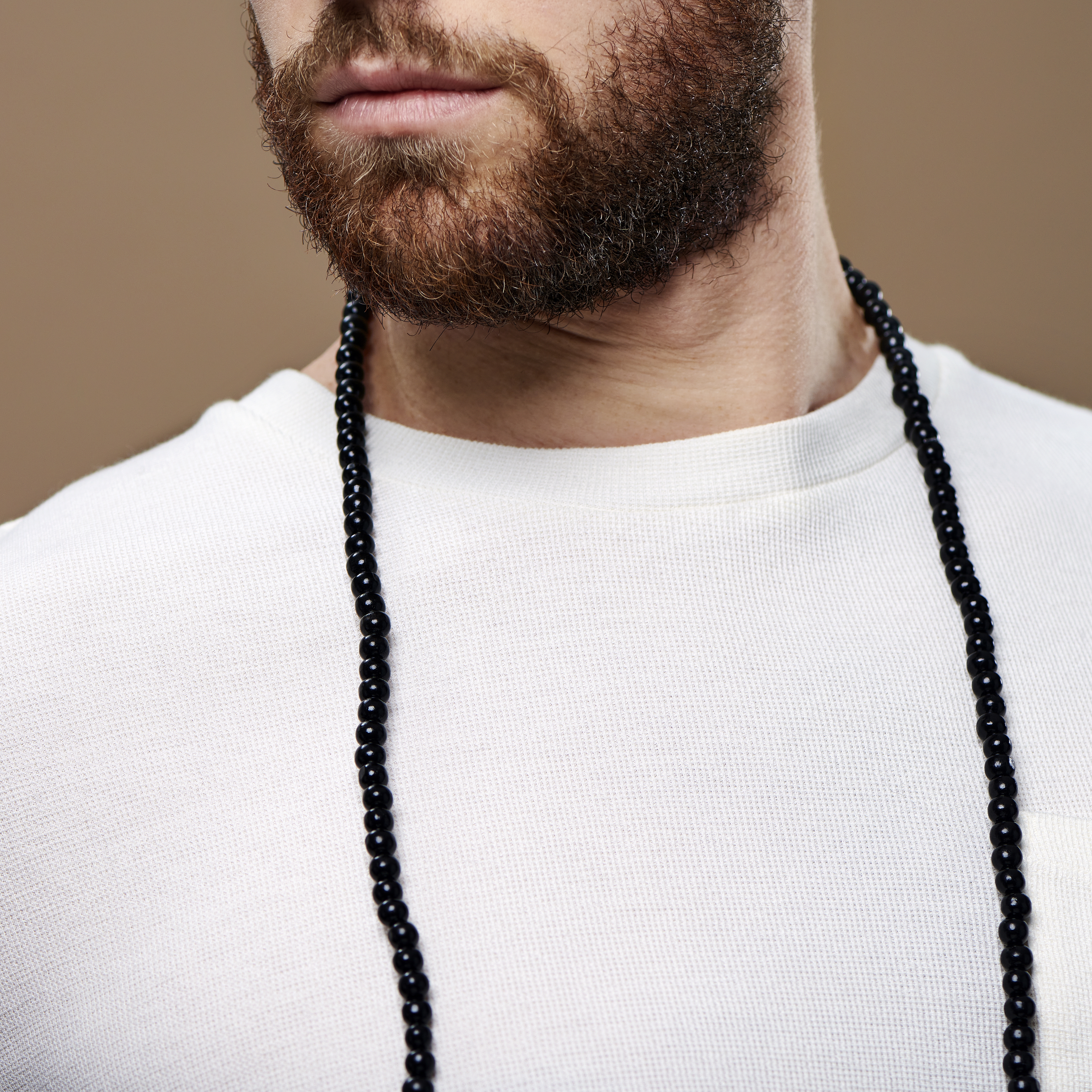 Black Wooden Pearl Necklace - 5