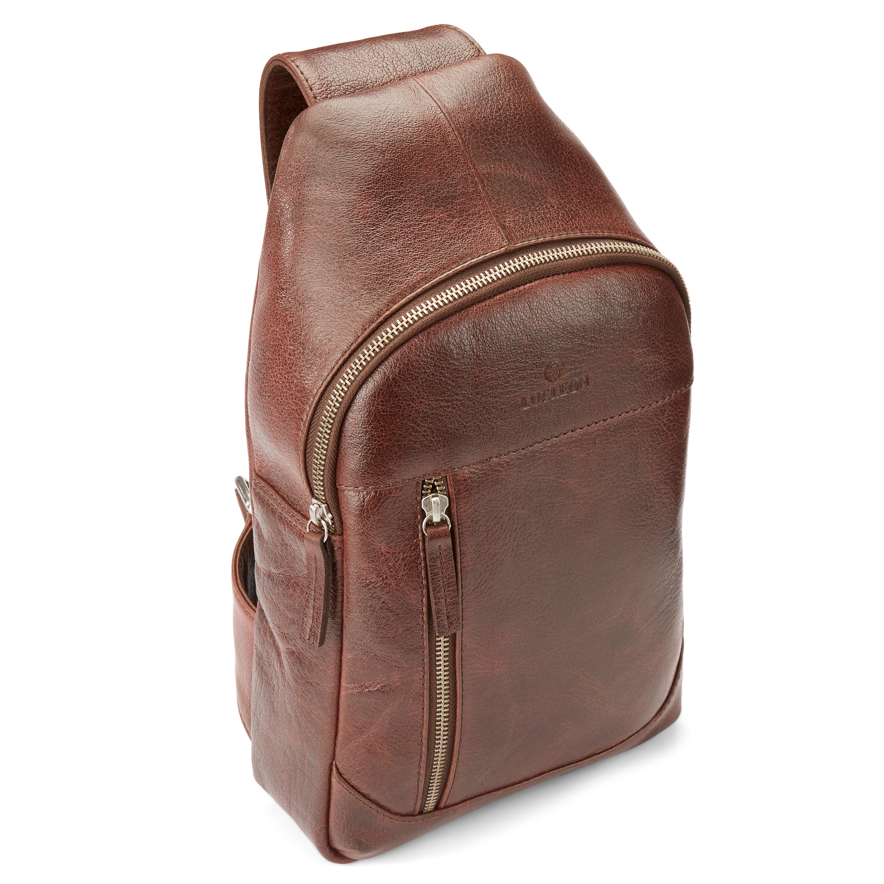 California Mini Brown Leather Sling Bag - 5