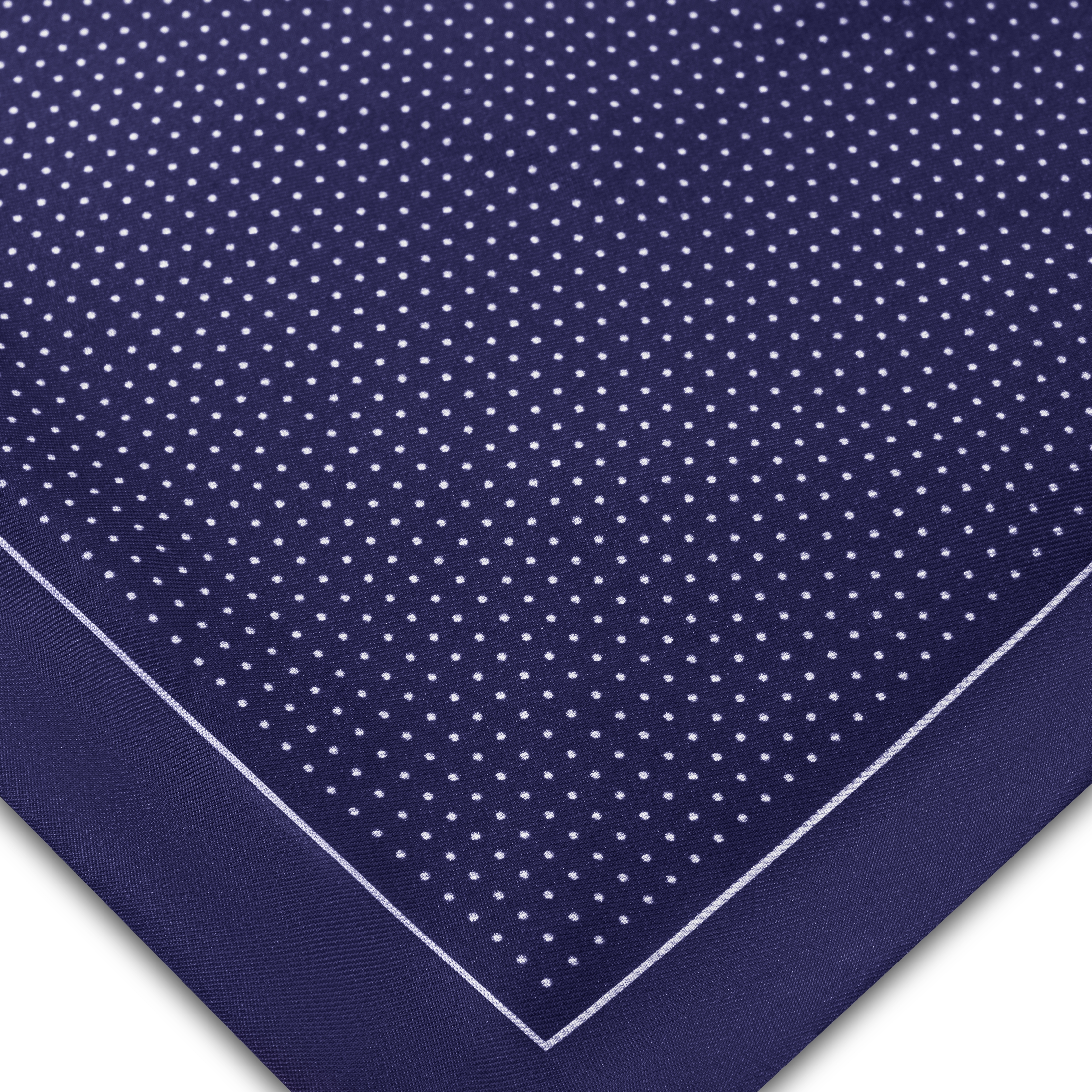 Elegio | Double-Sided Black and Blue Dotted Silk Pocket Square - 5