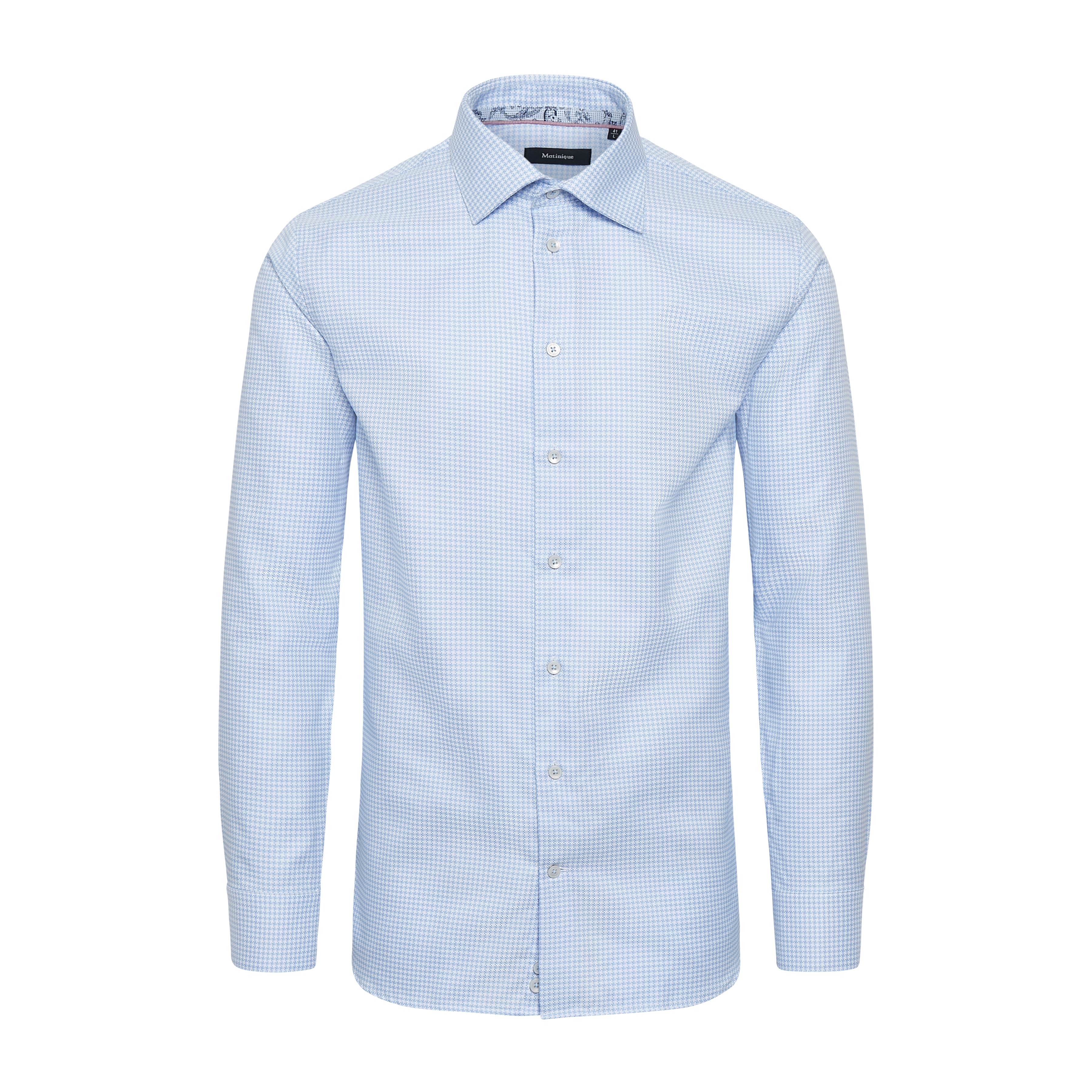 Marc Jacquard Blauw Overhemd - 1