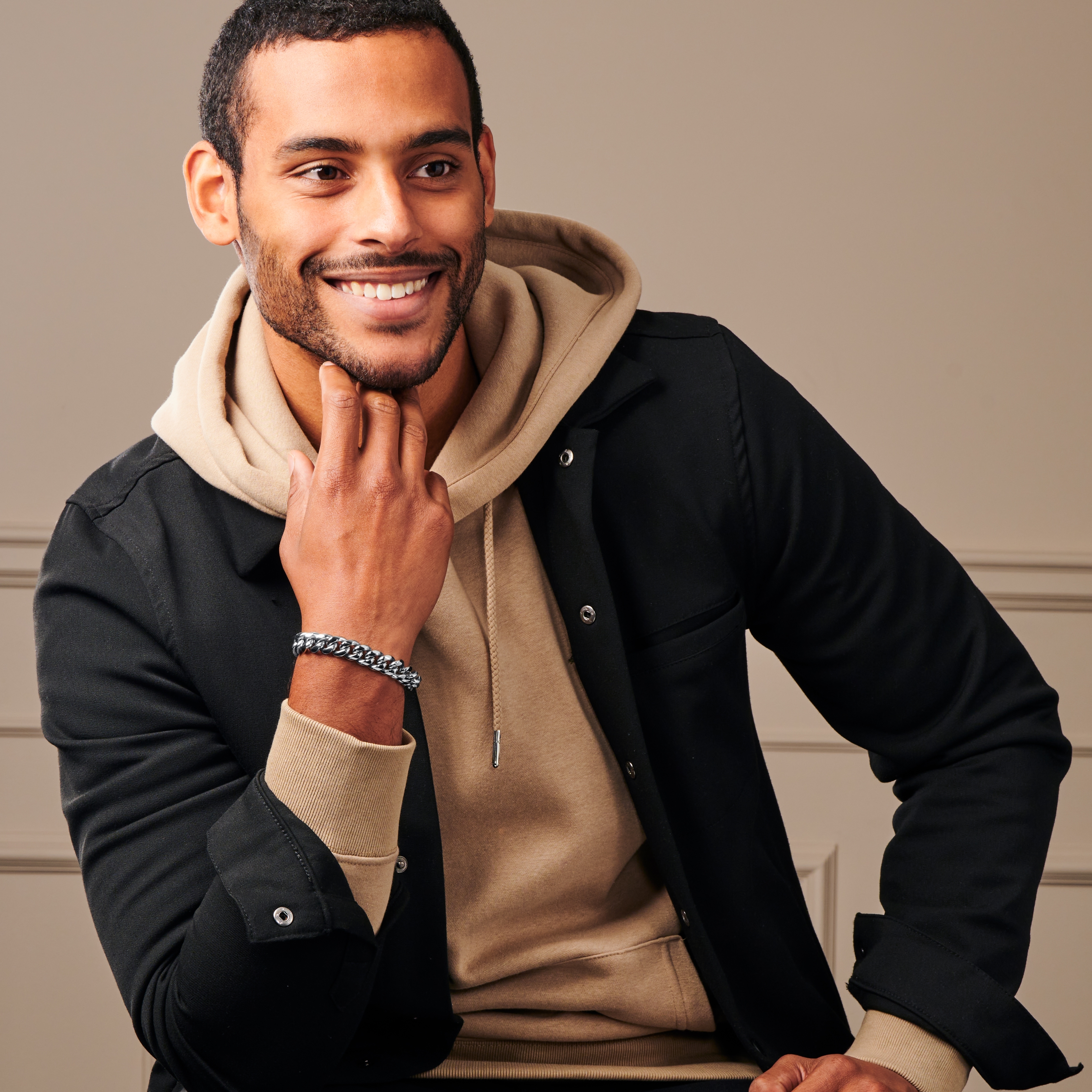 16 mm Silver-Tone Steel Chain Bracelet - 4