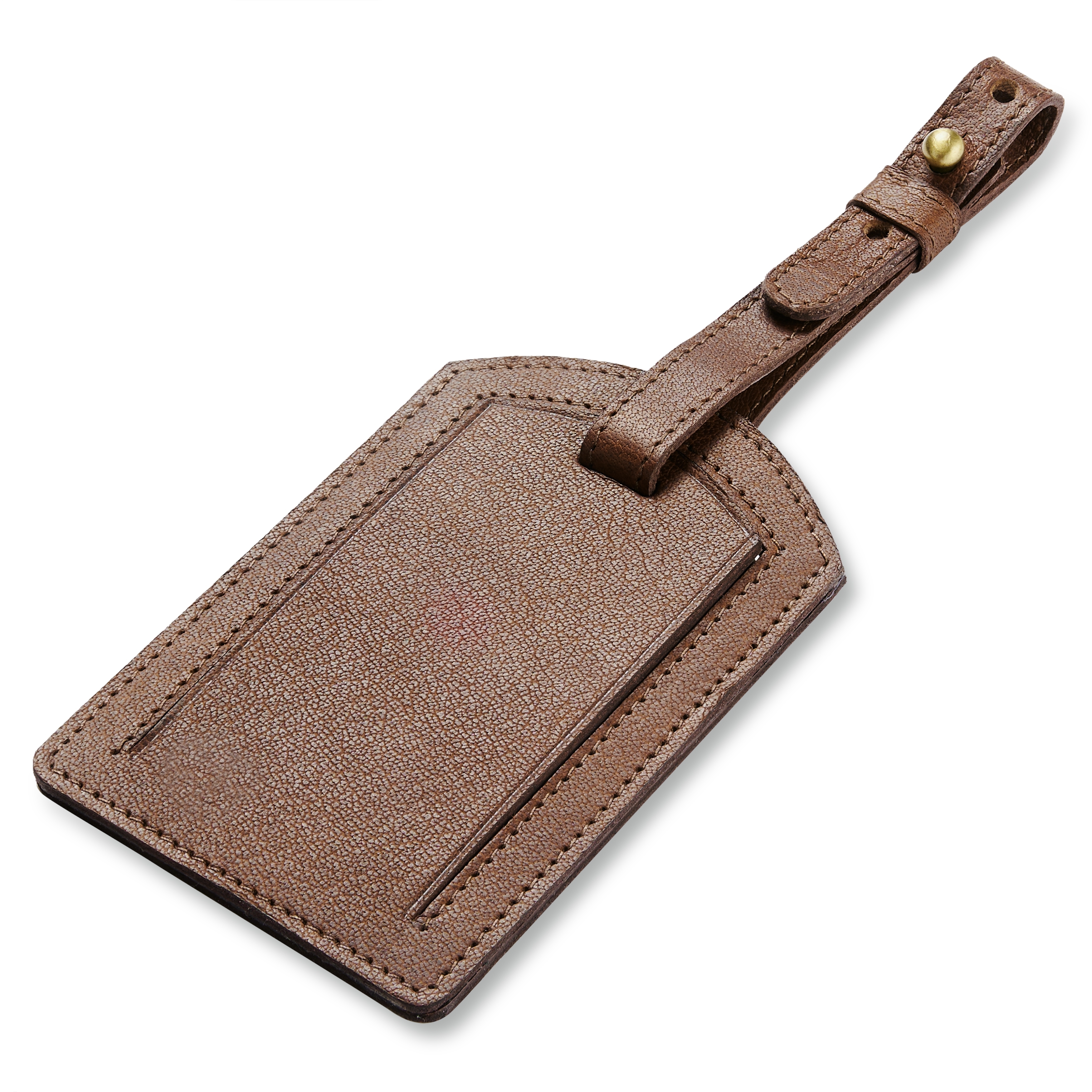 Luggage Tag | Dark Brown Full-Grain Buffalo Leather | Rounded - 2