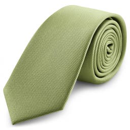 Corbata de grogrén verde claro de 8 cm
