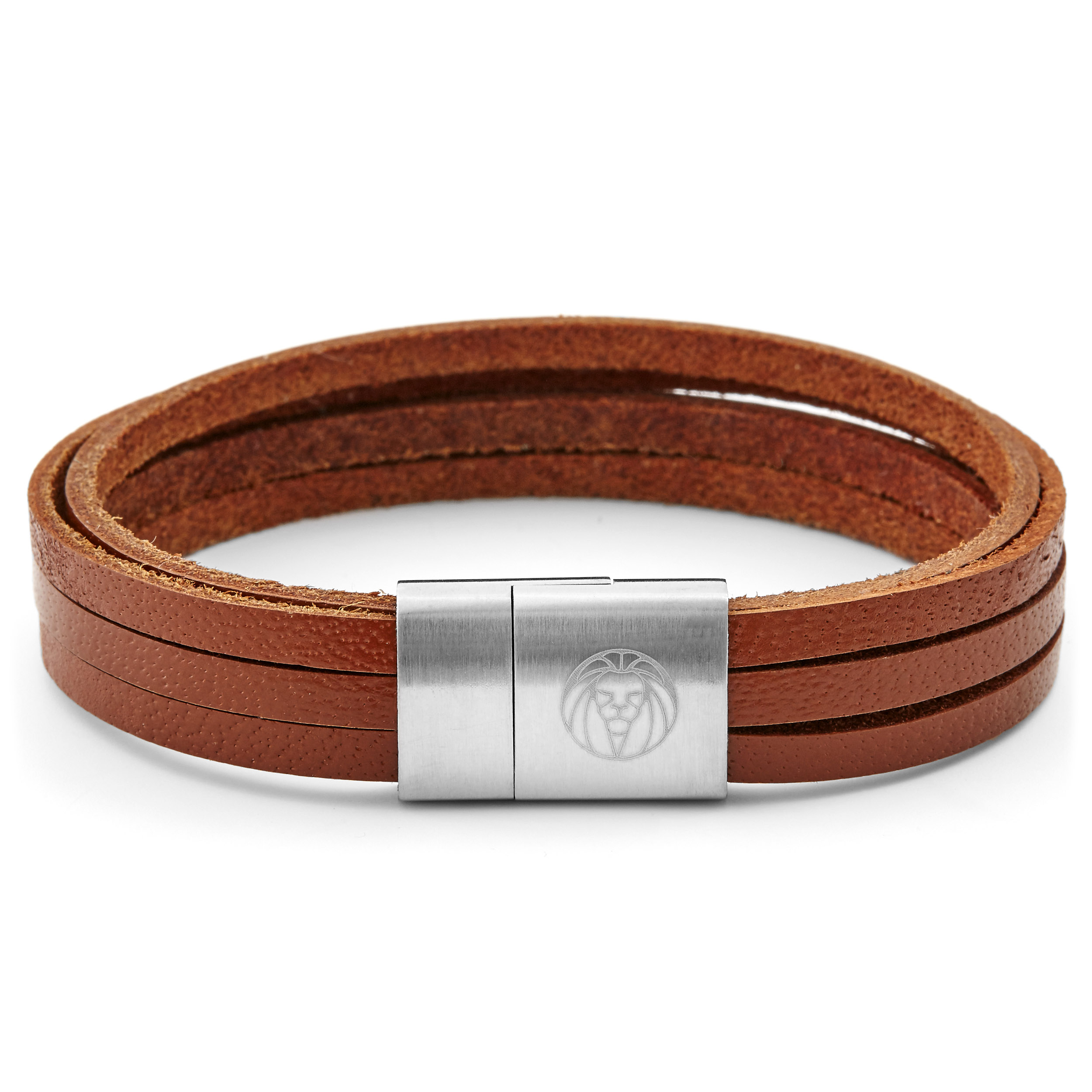 Ruskea & hopeanvärinen Six Wrap -rannekoru - 1