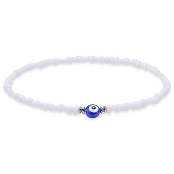 Amalfi | Pulsera de cuentas blanca con ojo turco Amalfi | Pulsera de cuentas blanca con ojo turco