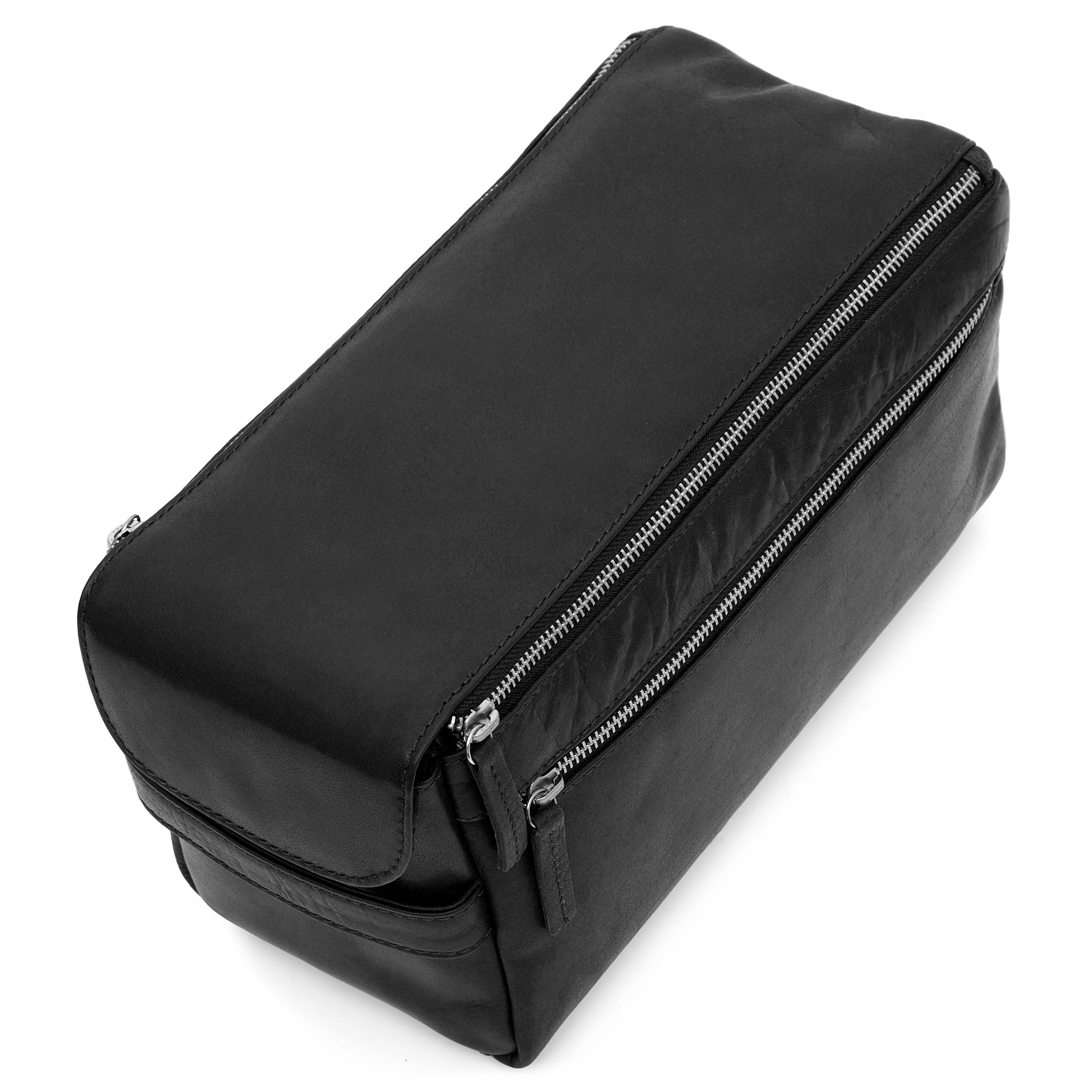 Montreal XL Svart Toalettmappe av Skinn - 5