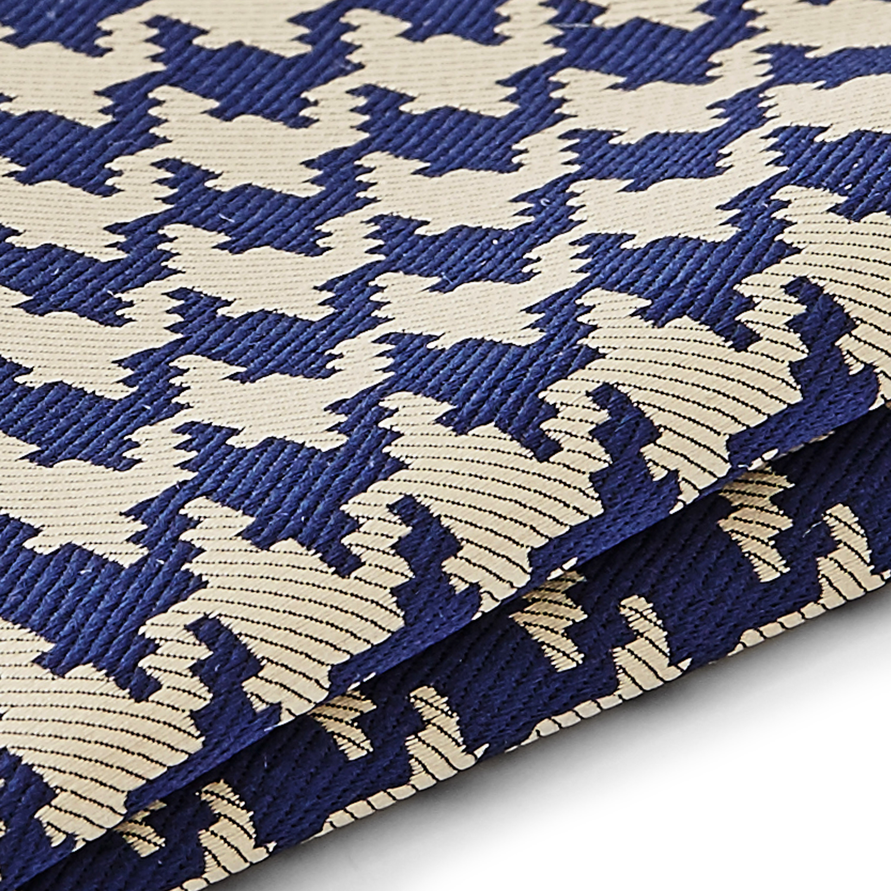 Blauw en Crèmekleurige Pochet met Vlakken - 2