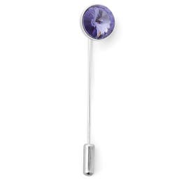 Dark & Light Violet Glamorous Crystal Lapel Pin