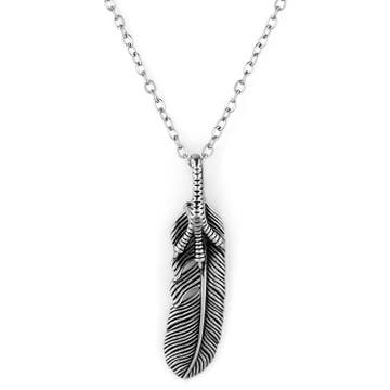 Silver-Tone Claw & Feather Necklace Silver-Tone Claw & Feather Necklace