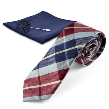 Bordeaux & Marineblåt Jakkesæt Accessory Sæt Bordeaux & Marineblåt Jakkesæt Accessory Sæt