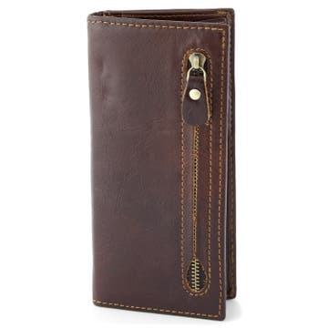 Skórzany portfel w kolorze kasztanowego brązu RFID