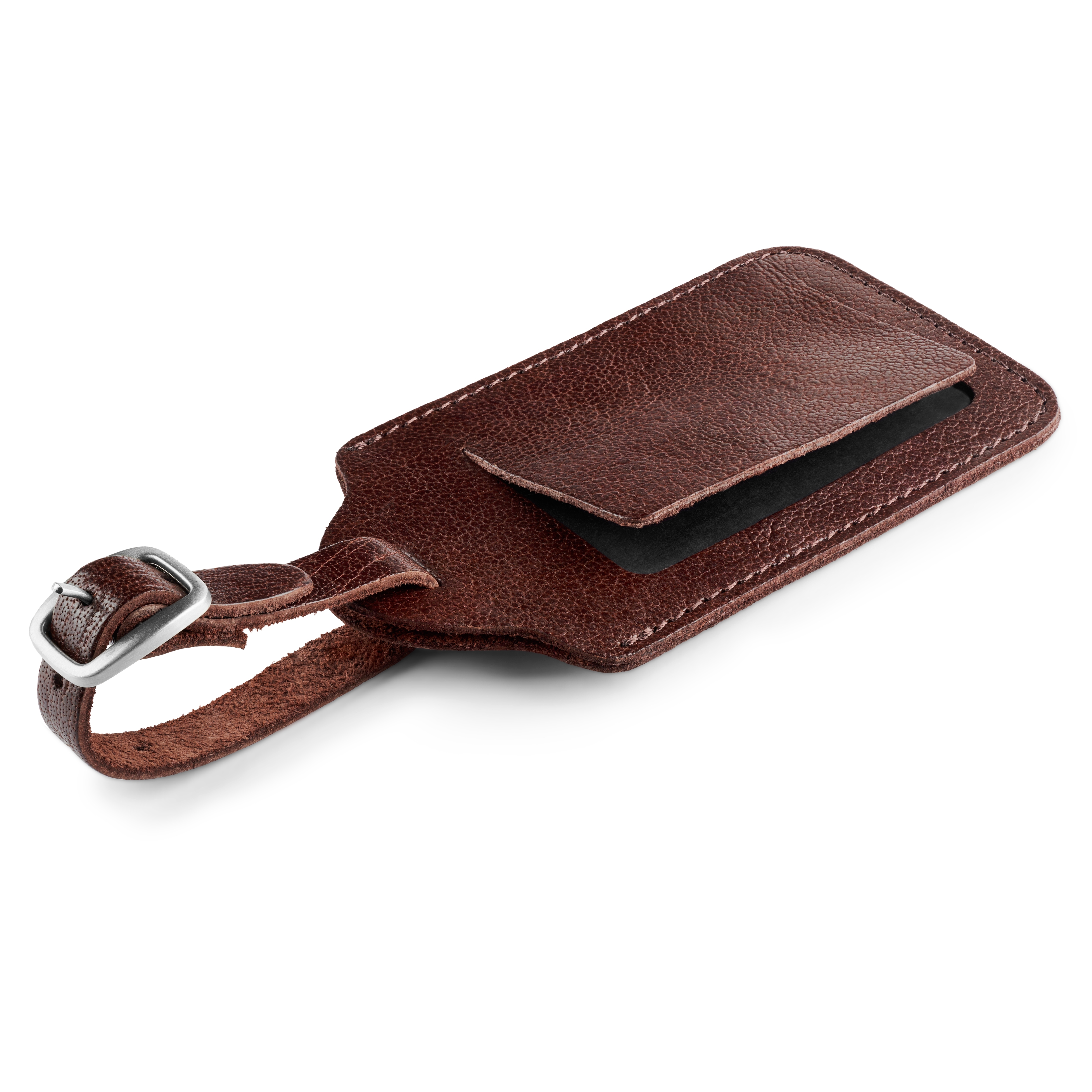 Gepäck-Anhänger | California braunes, vollnarbiges Büffelleder - 2