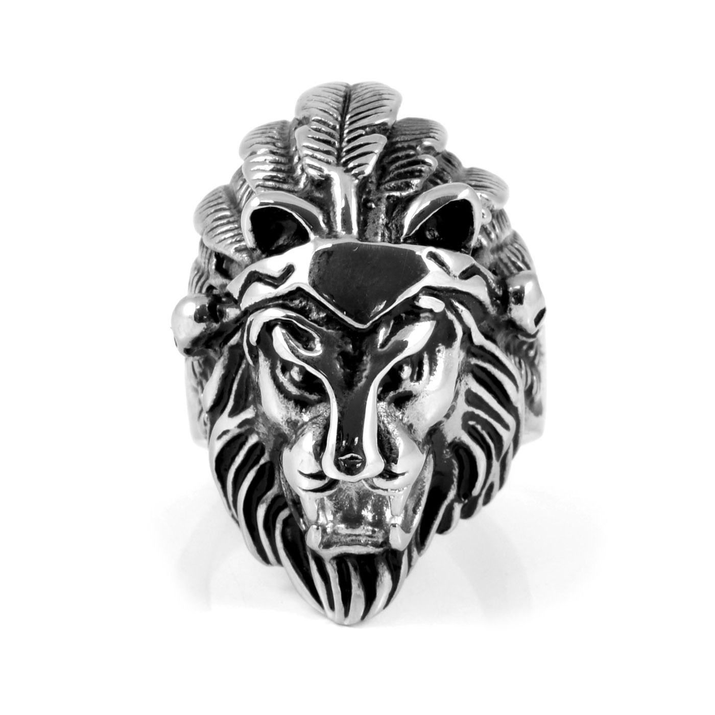 XL jekleni prstan z motivom leva - 2