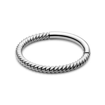 10 mm Silver-Tone Surgical Steel Wire Piercing Ring