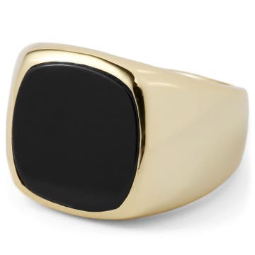 Large Jasper Gold 925s Silver Classic Ring
