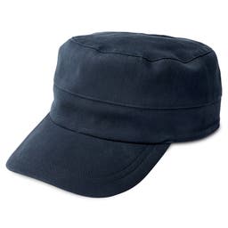 Gorra militar de algodón azul Flynn 