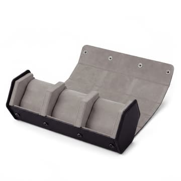 Hexa | Black & Grey Faux Leather Hexagonal Watch Roll Case - 3 Watches Hexa | Black & Grey Faux Leather Hexagonal Watch Roll Case - 3 Watches