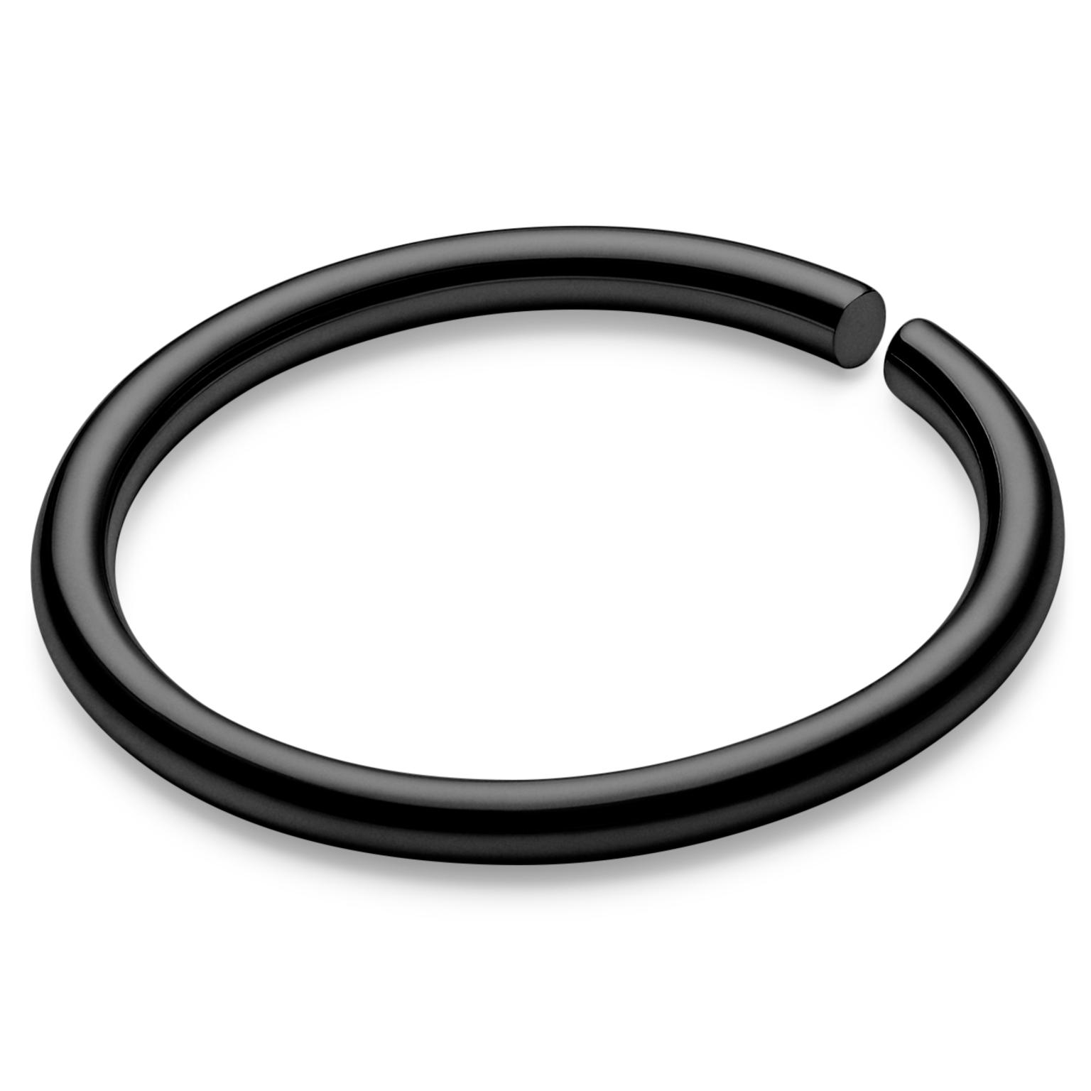 Piercing anneau ouvert en acier chirurgical noir 10 mm Piercing anneau ouvert en acier chirurgical noir 10 mm