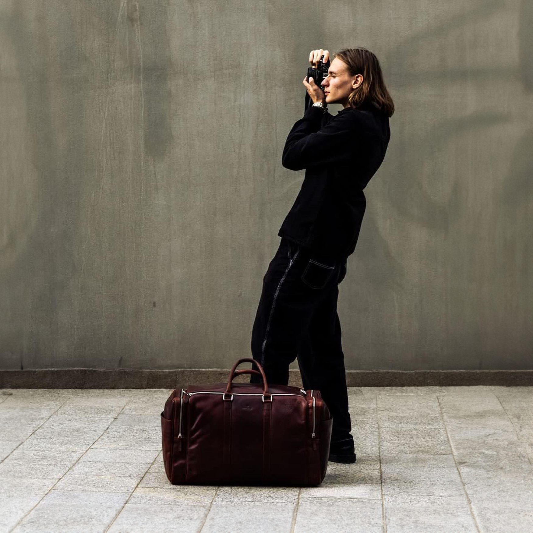 Montreal Large Tan Leather Weekender Bag - 3