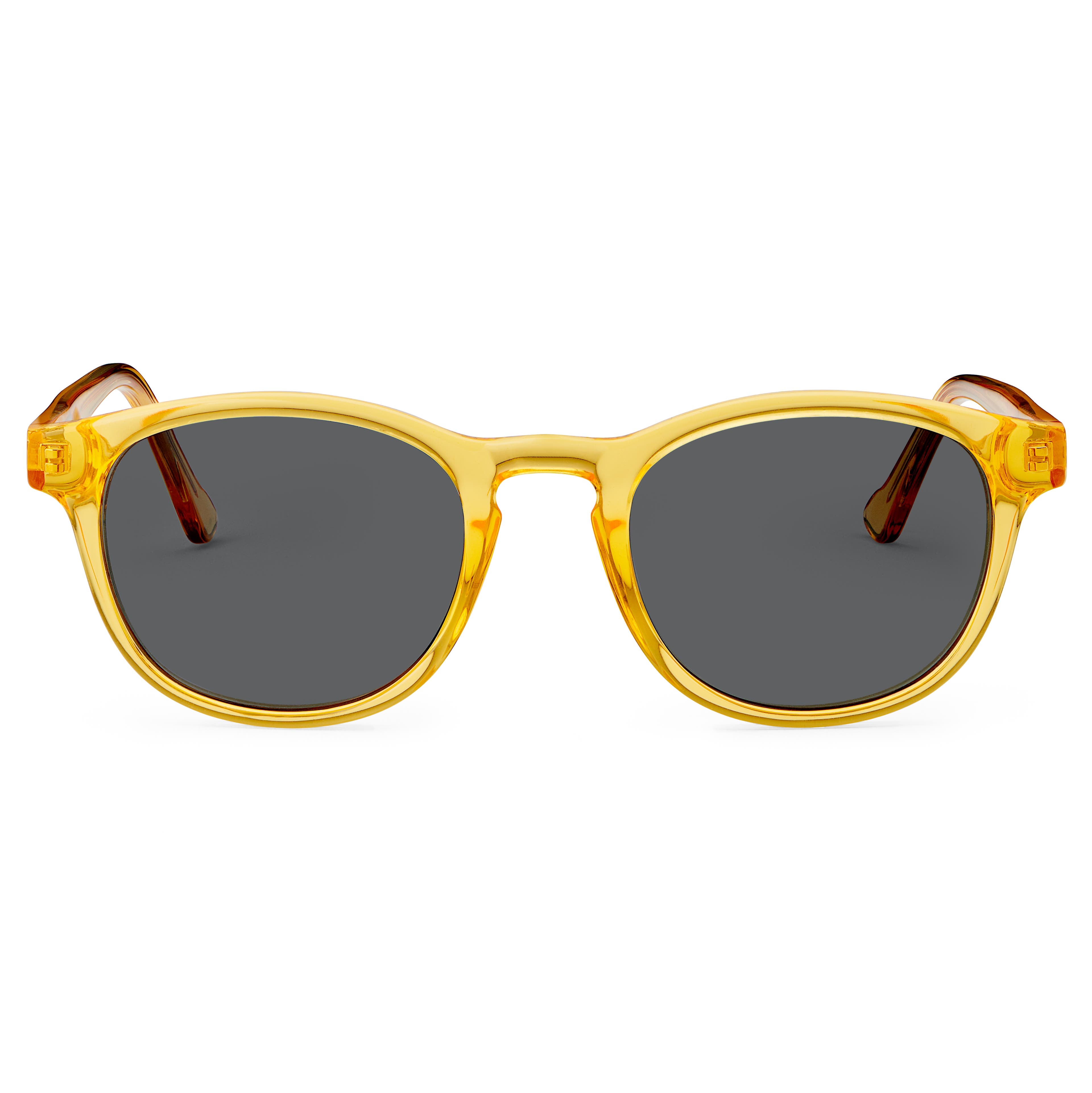 Klasické žlté polarizačné slnečné okuliare s dymovými šošovkami