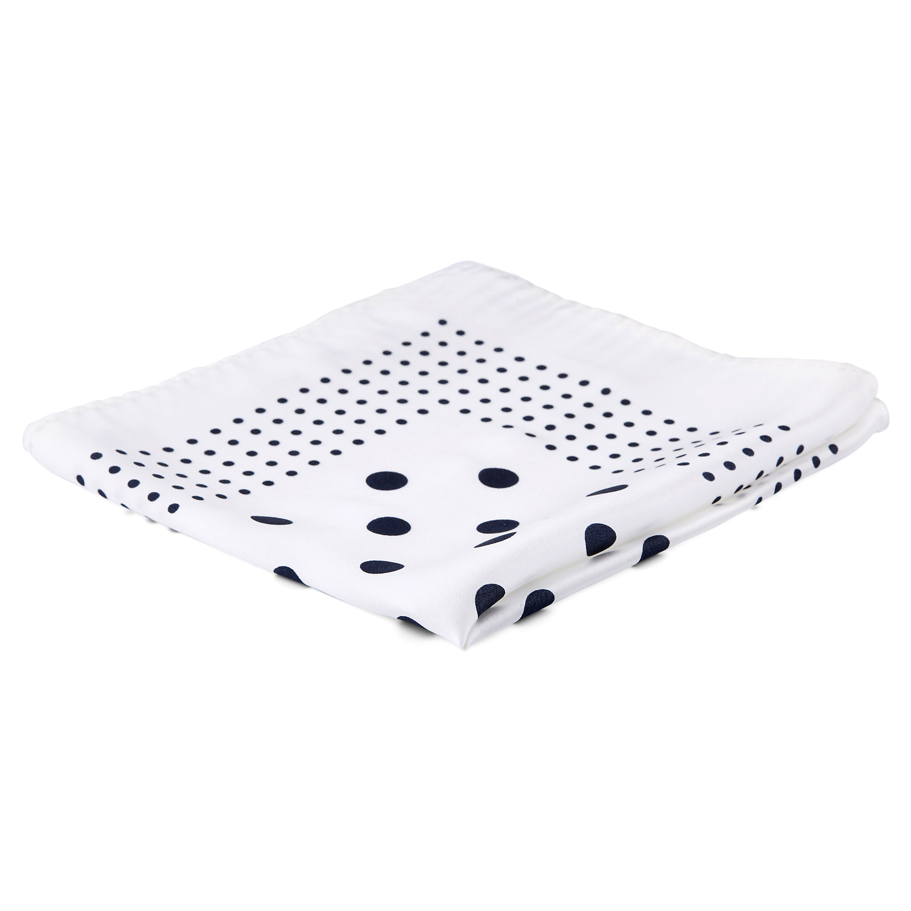 Hvid Silkelommeklud med Prikker - 1